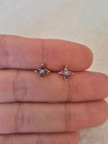 Boucles d'oreilles strass violets