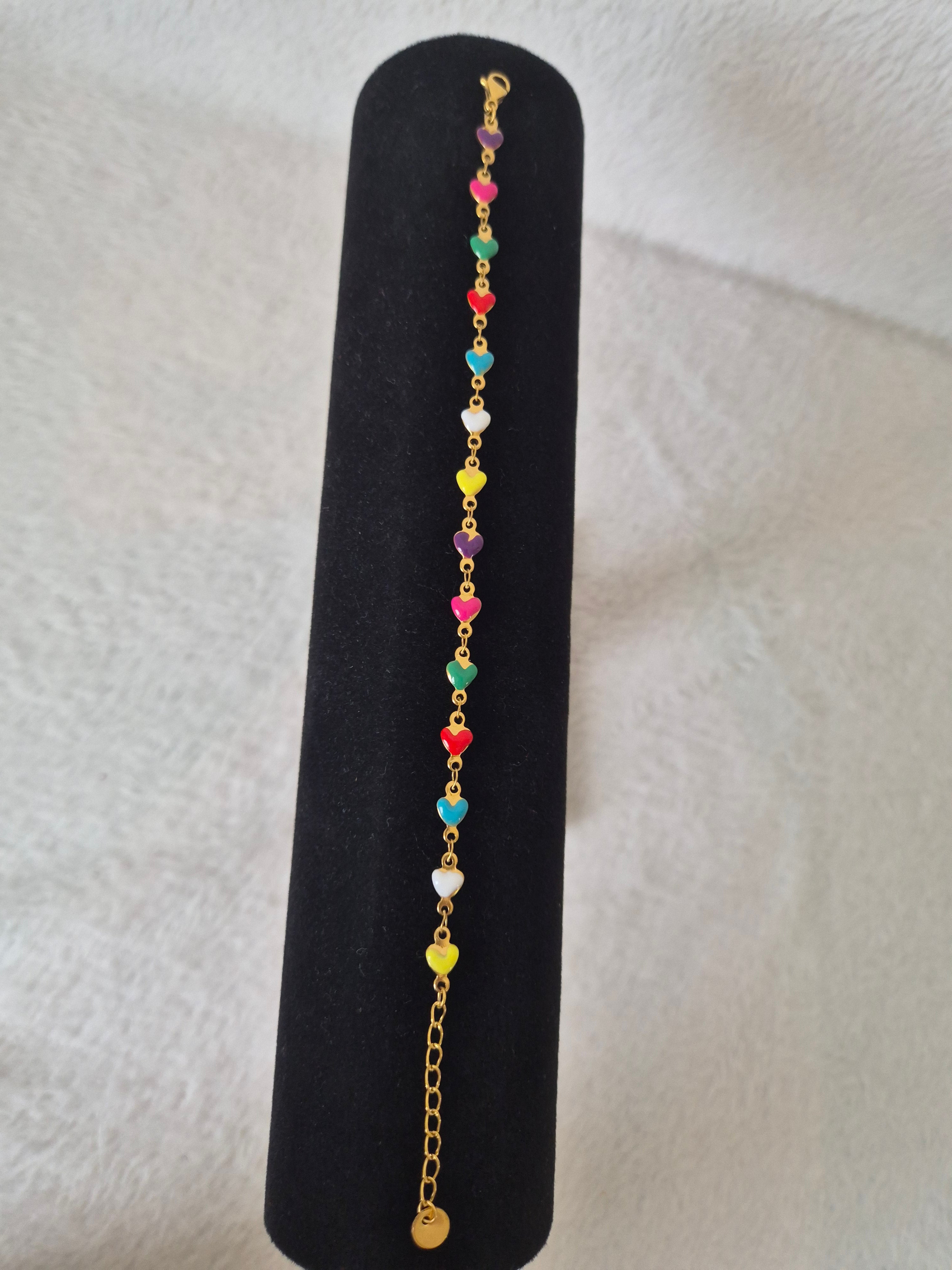 Bracelet cœurs multicolores