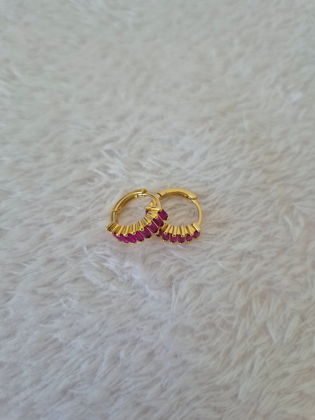 Boucles d'oreilles strass fuschia