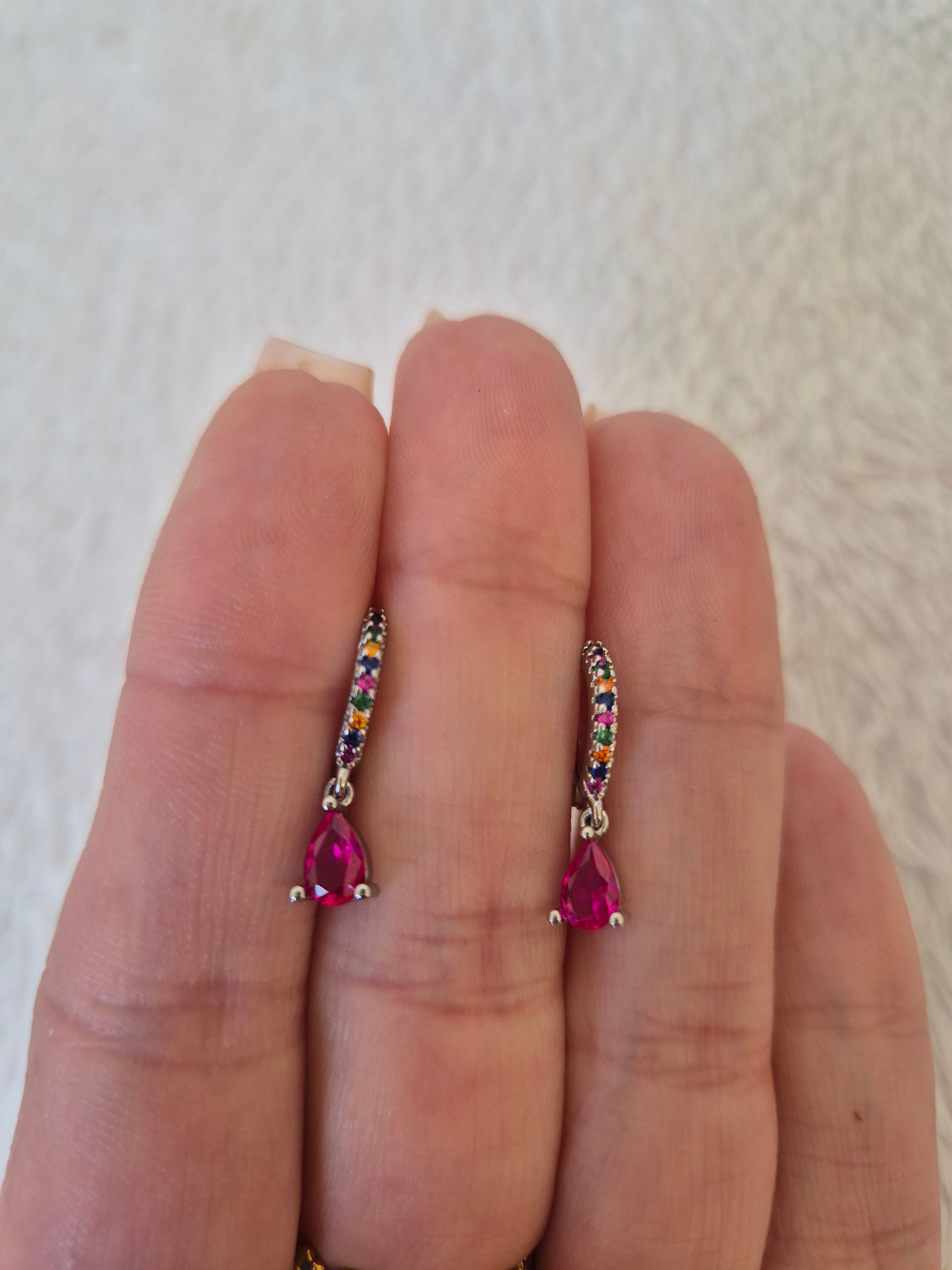 Boucles d'oreilles strass multicolores