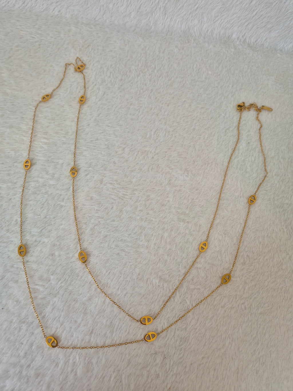 Collier long maille marine