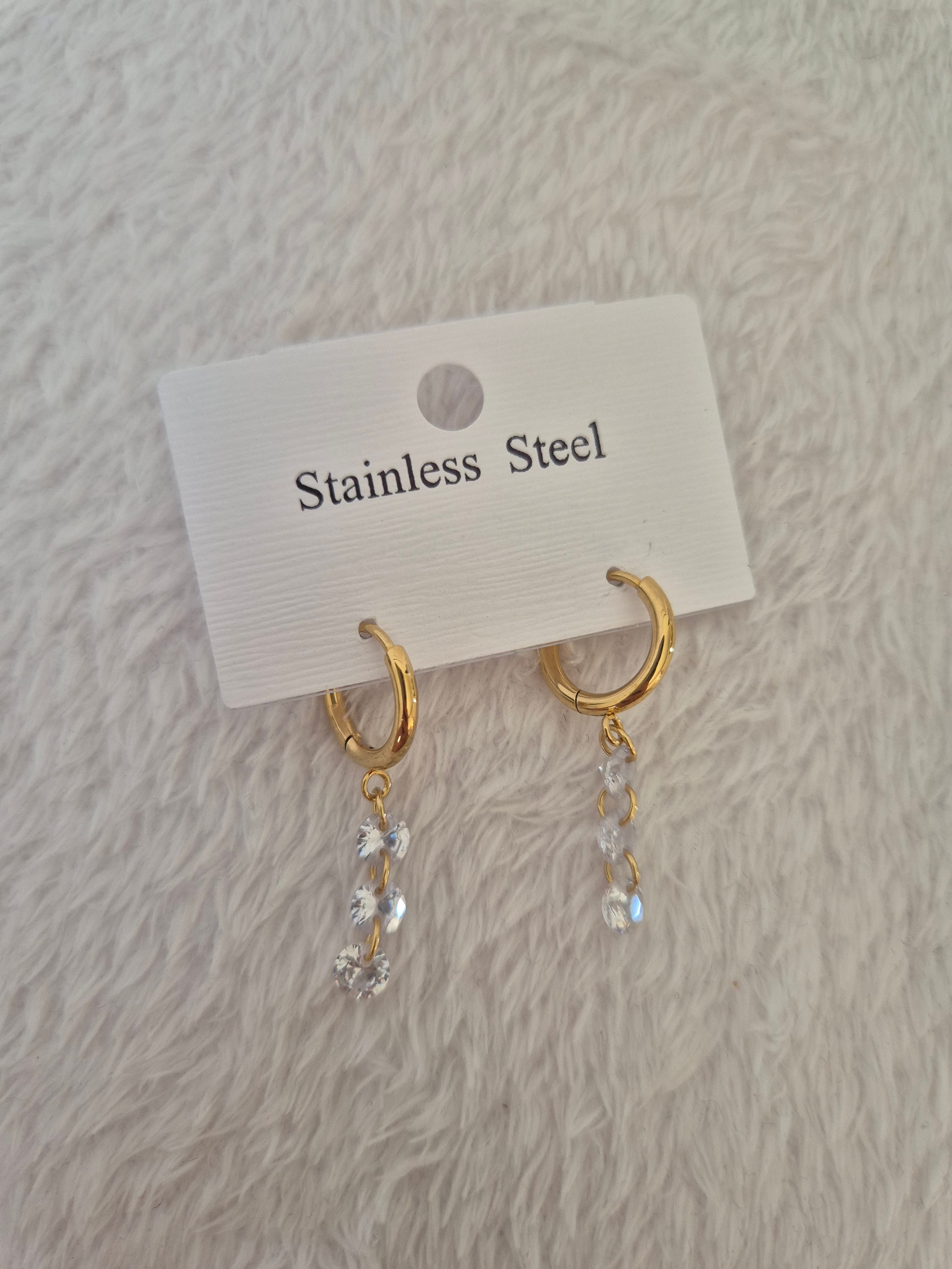 Boucles d'oreilles strass diamants