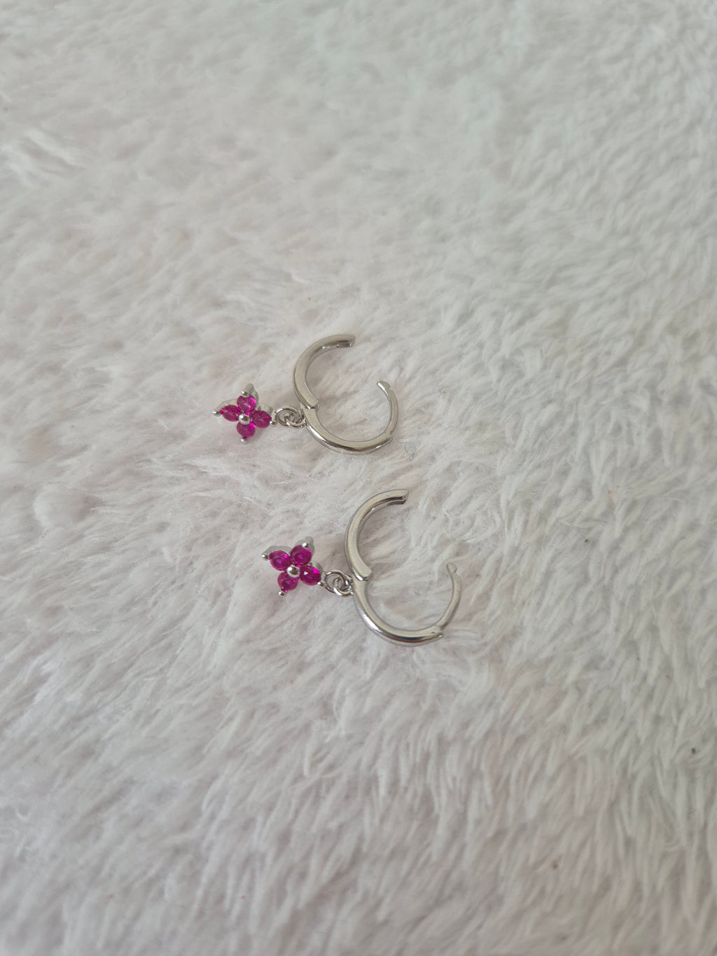 Boucles d'oreilles strass fuschia