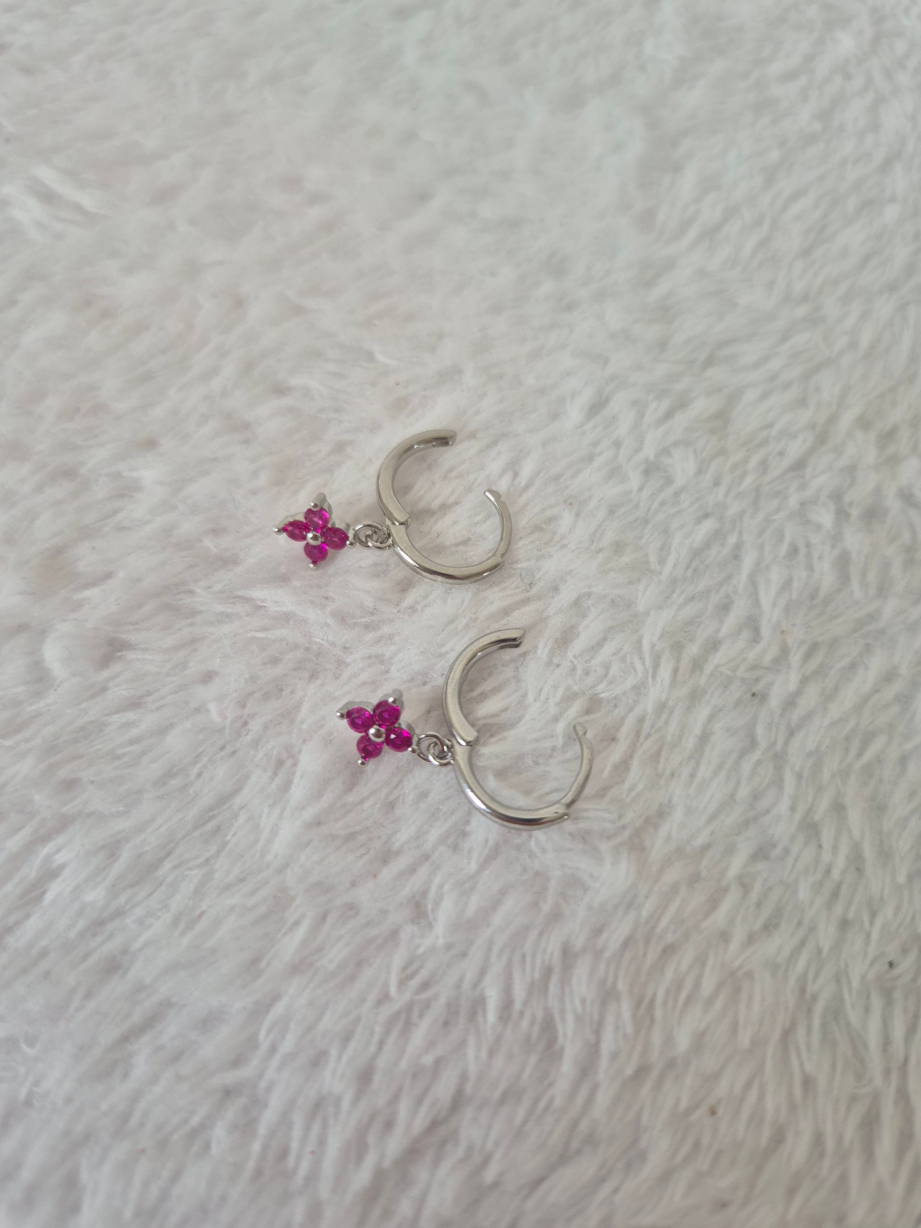 Boucles d'oreilles strass fuschia