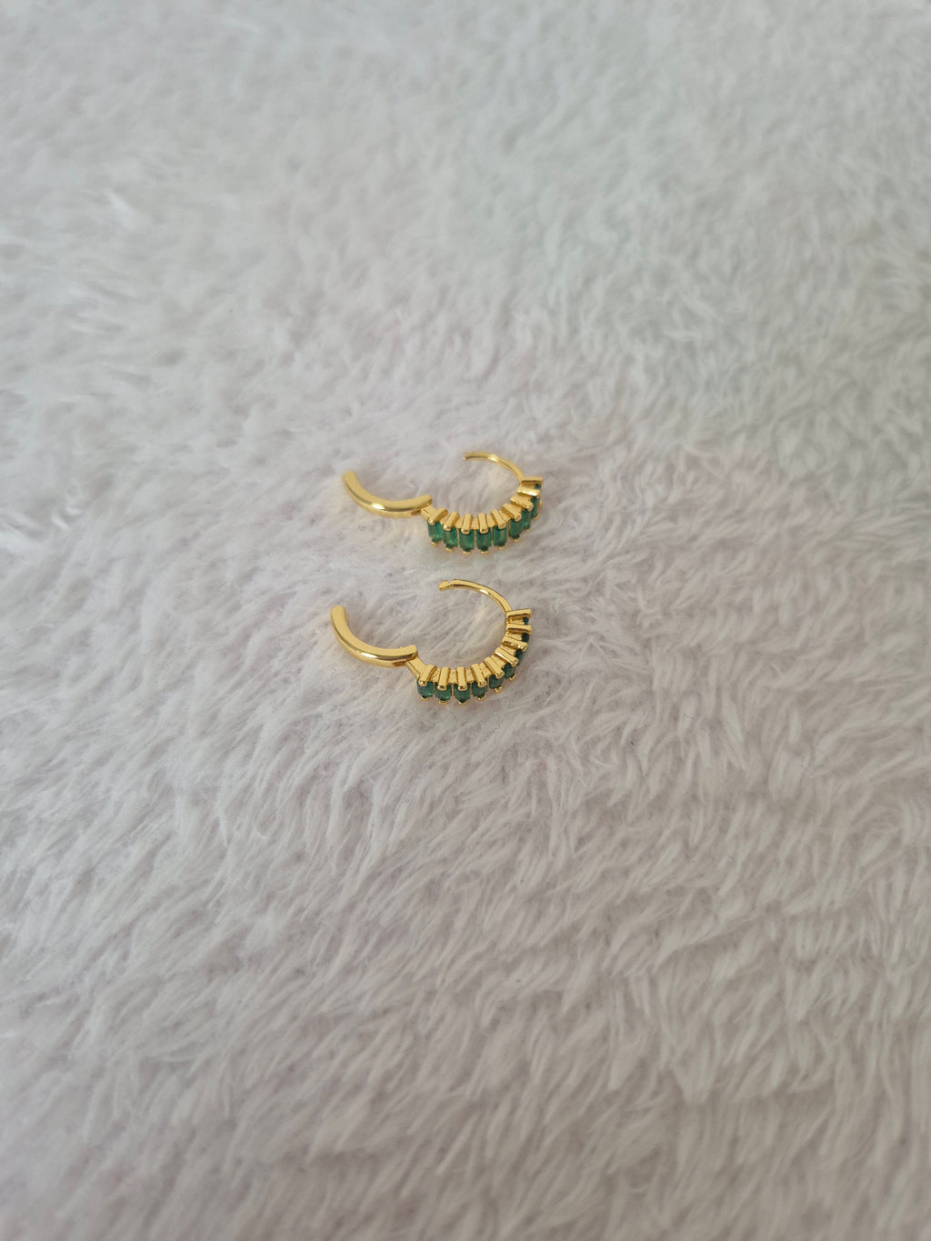 Boucles d'oreilles strass verts