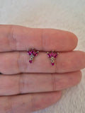 Boucles d'oreilles strass fuschia