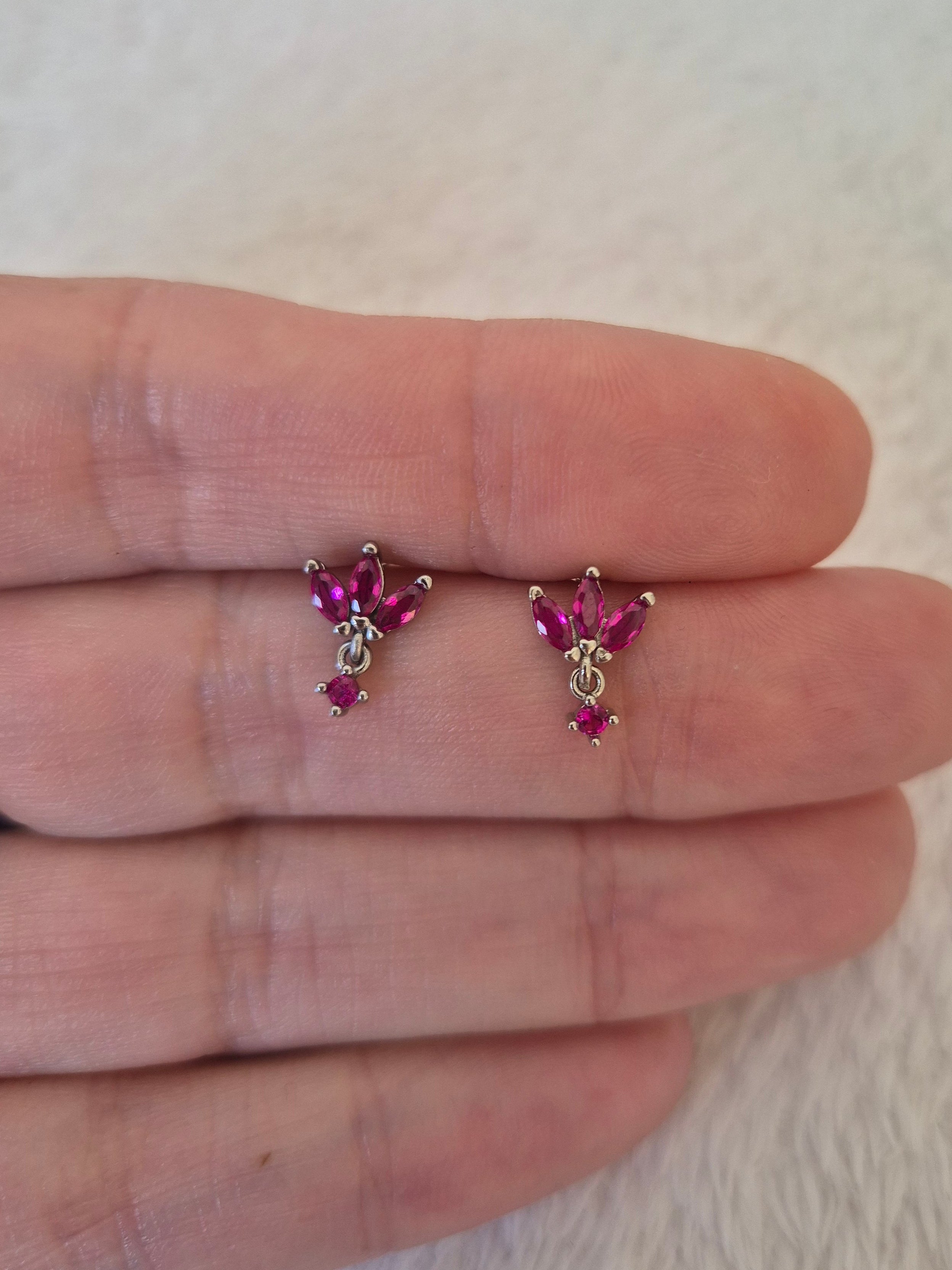 Boucles d'oreilles strass fuschia