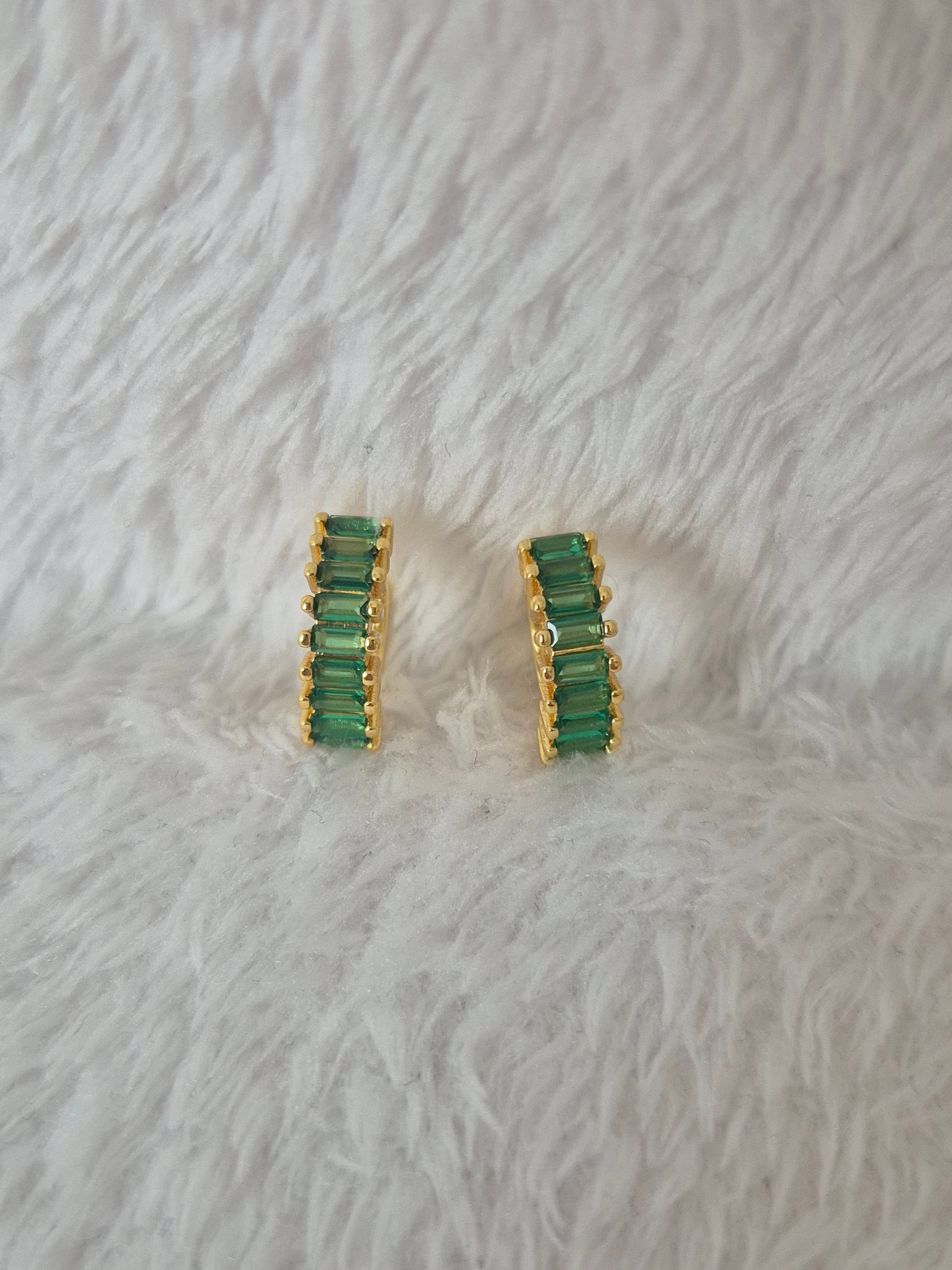 Boucles d'oreilles strass verts