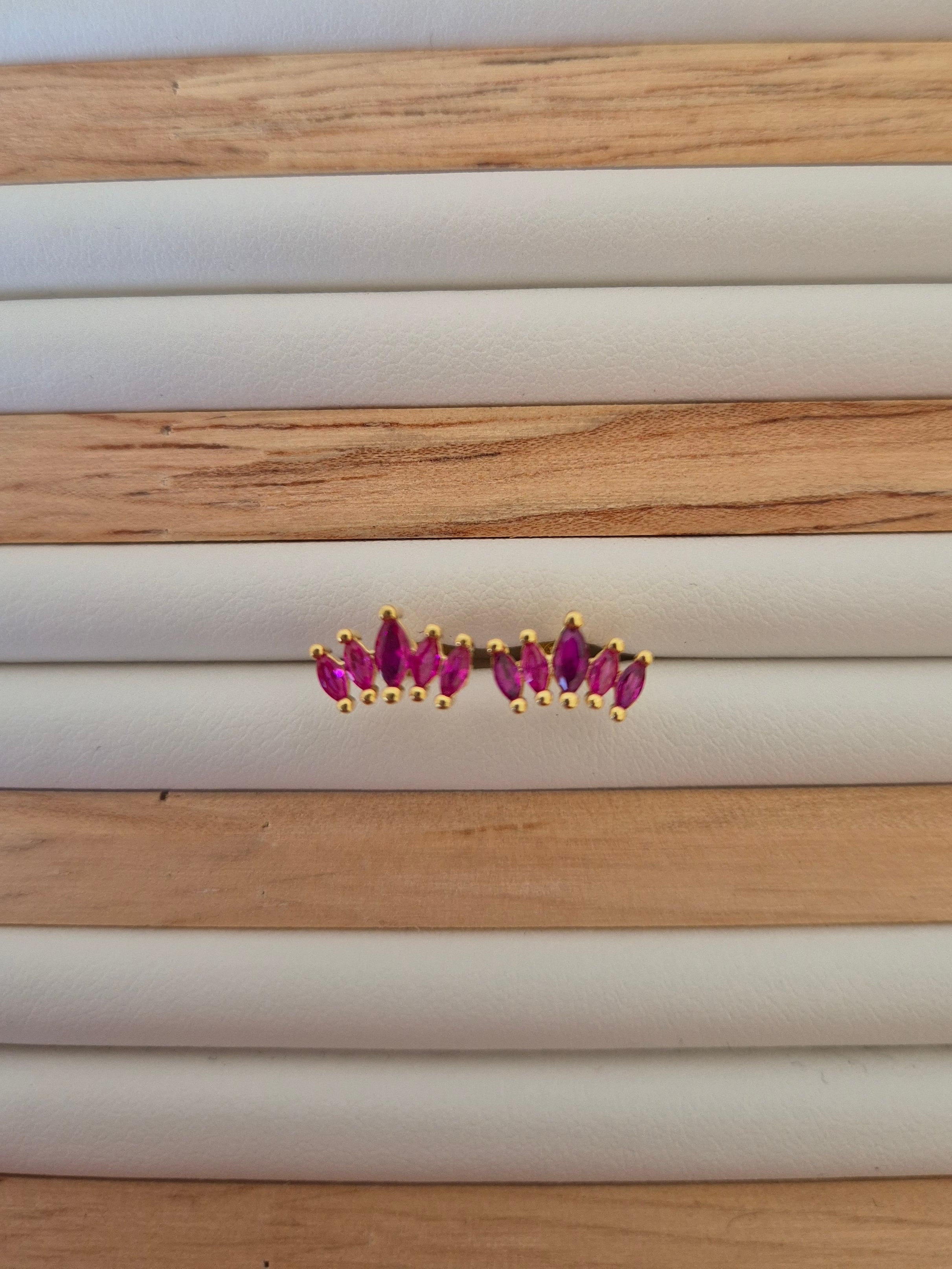 Boucles d'oreilles strass fuschia