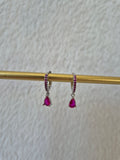 Boucles d'oreilles strass fuschia