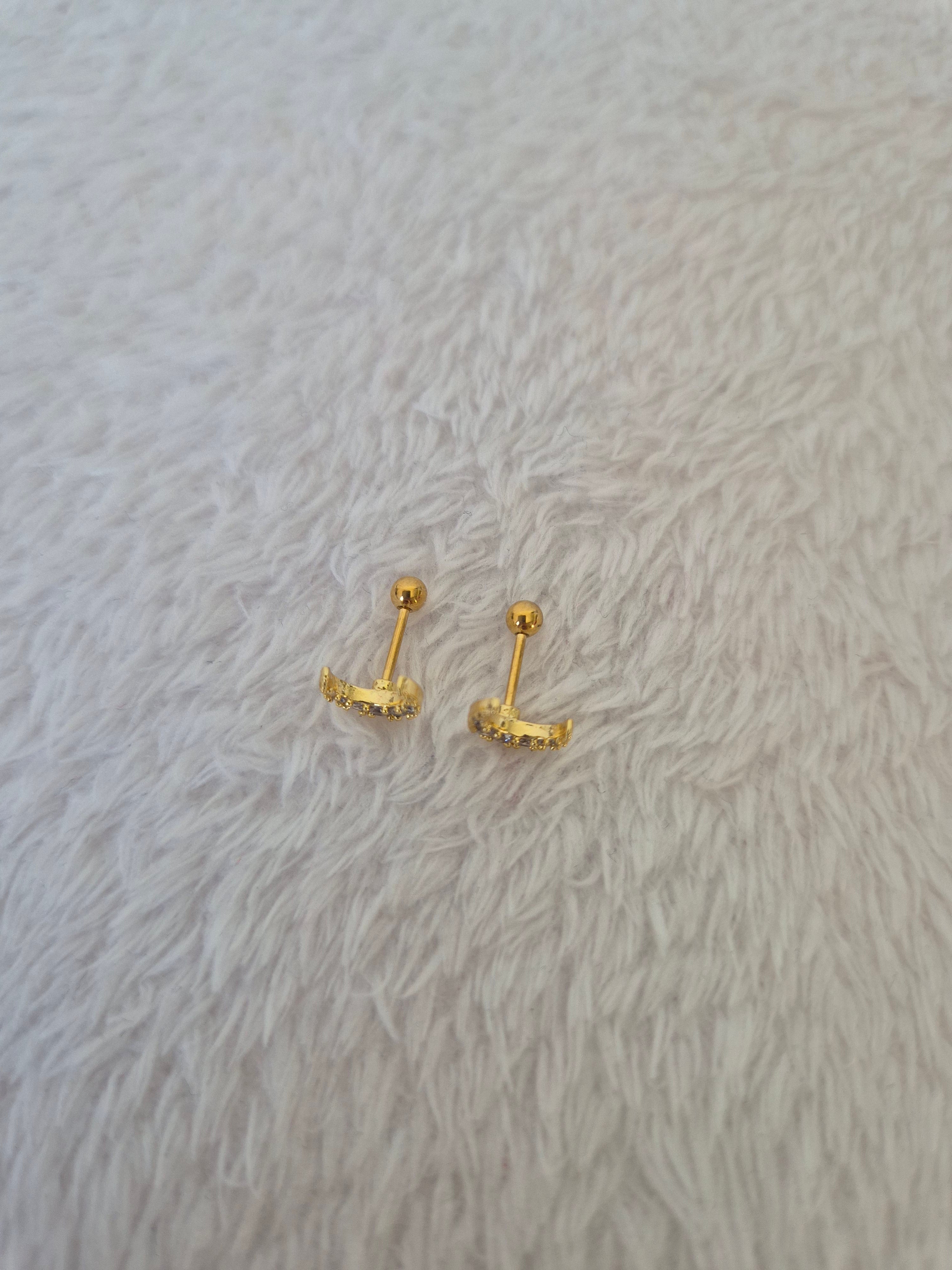 Boucles d'oreilles lunes strass