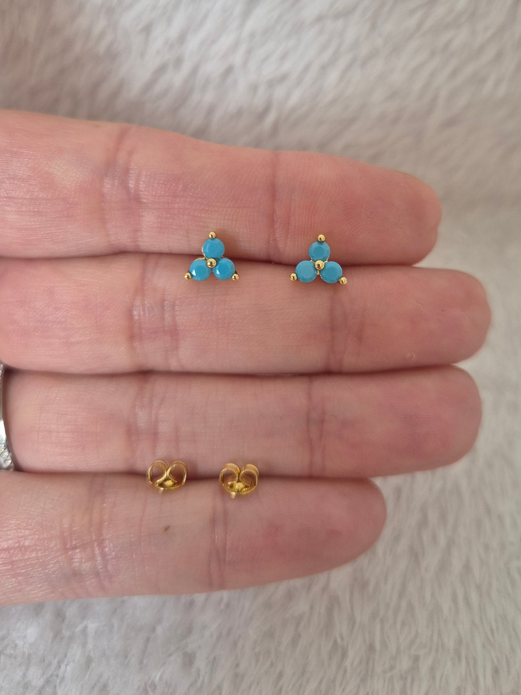 Boucles d'oreilles strass bleus