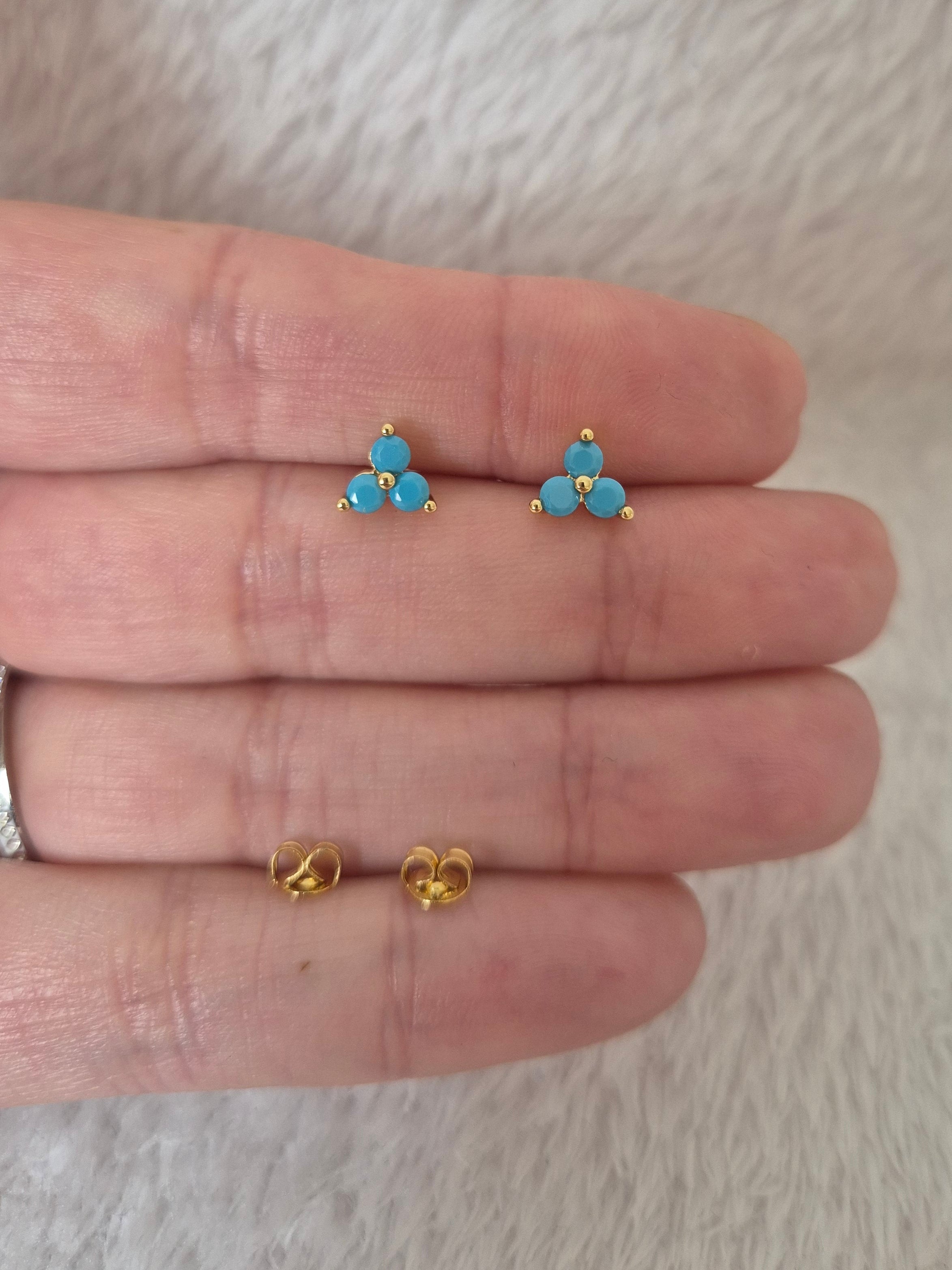 Boucles d'oreilles strass bleus