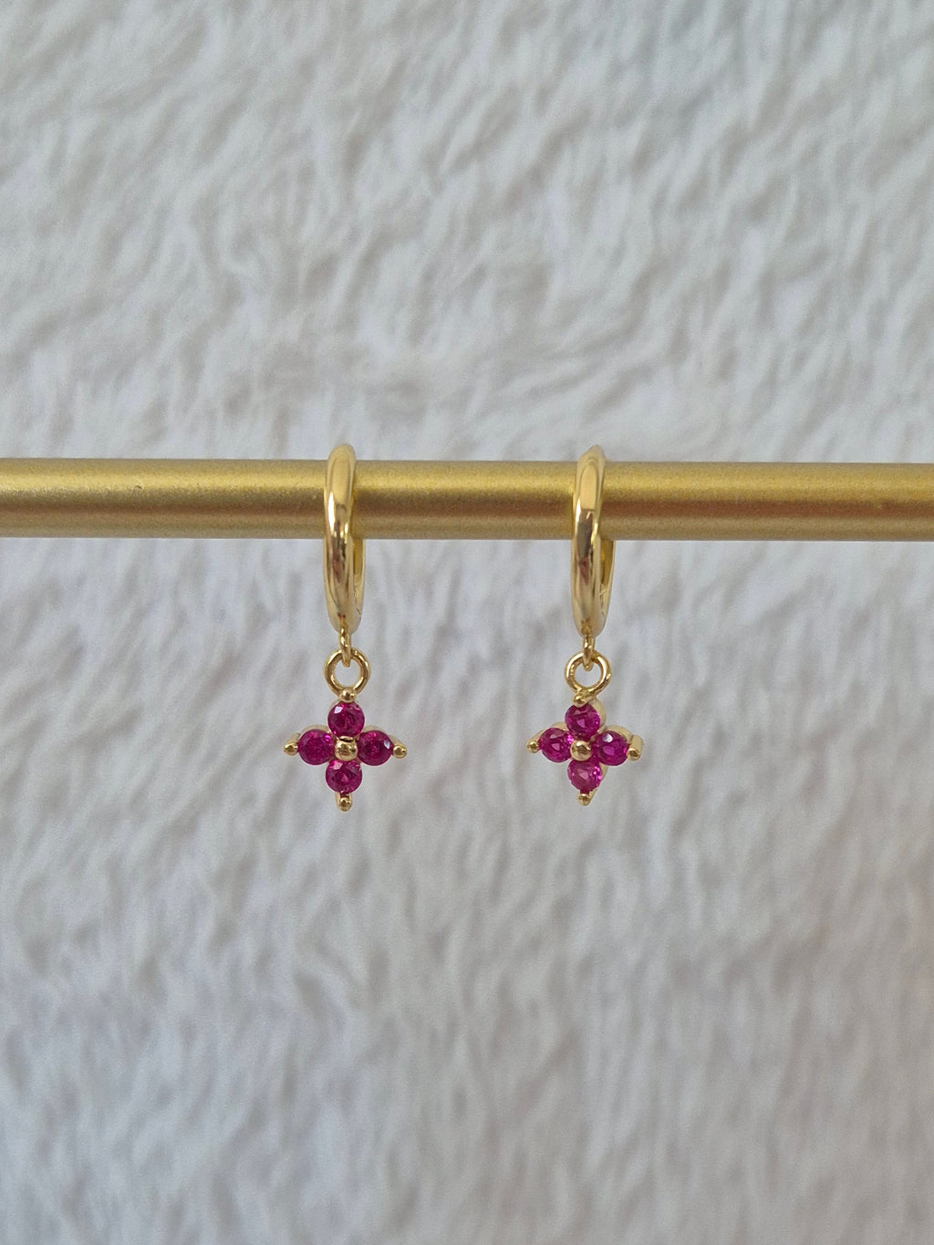 Boucles d'oreilles strass fuschia