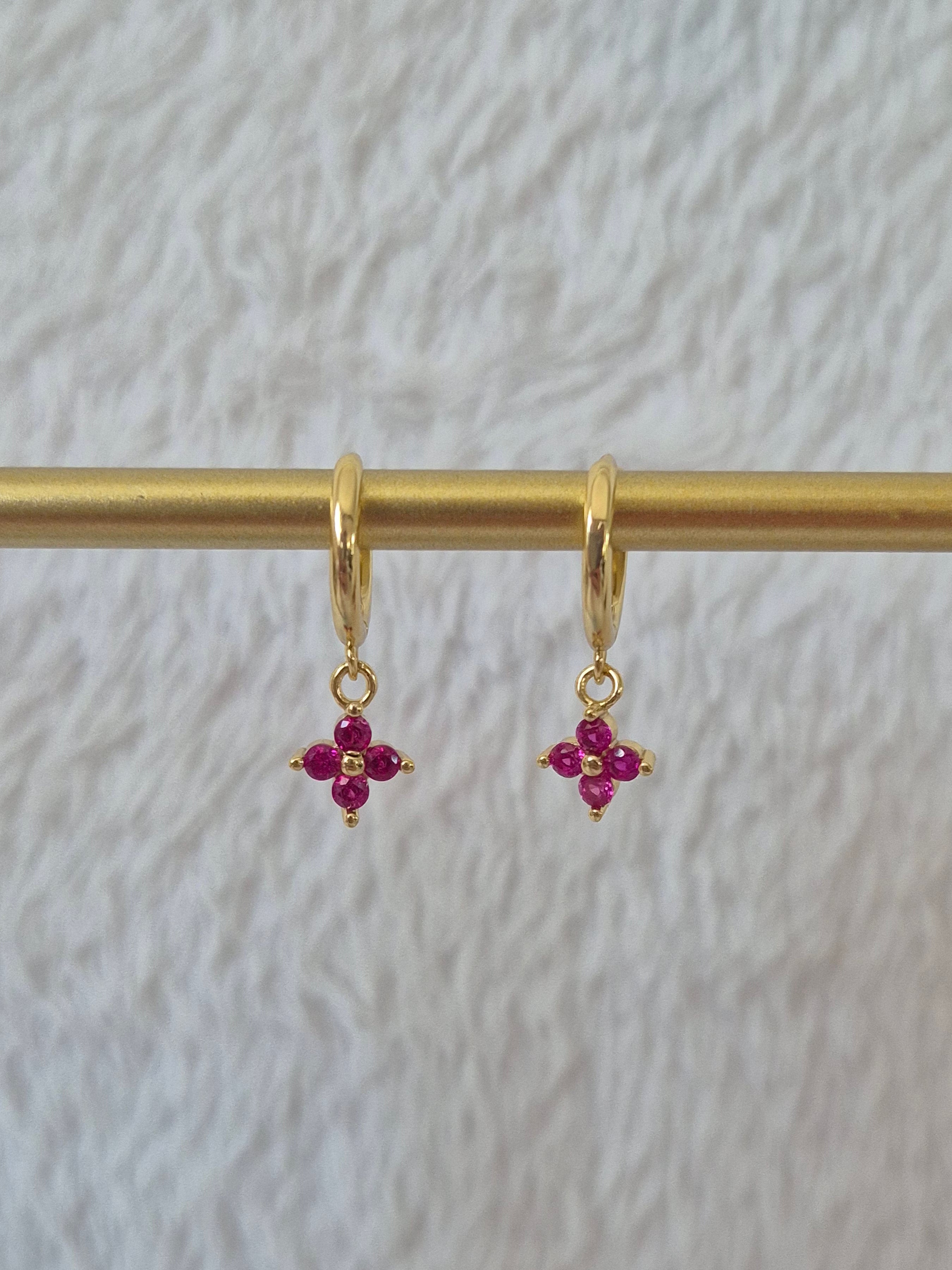 Boucles d'oreilles strass fuschia