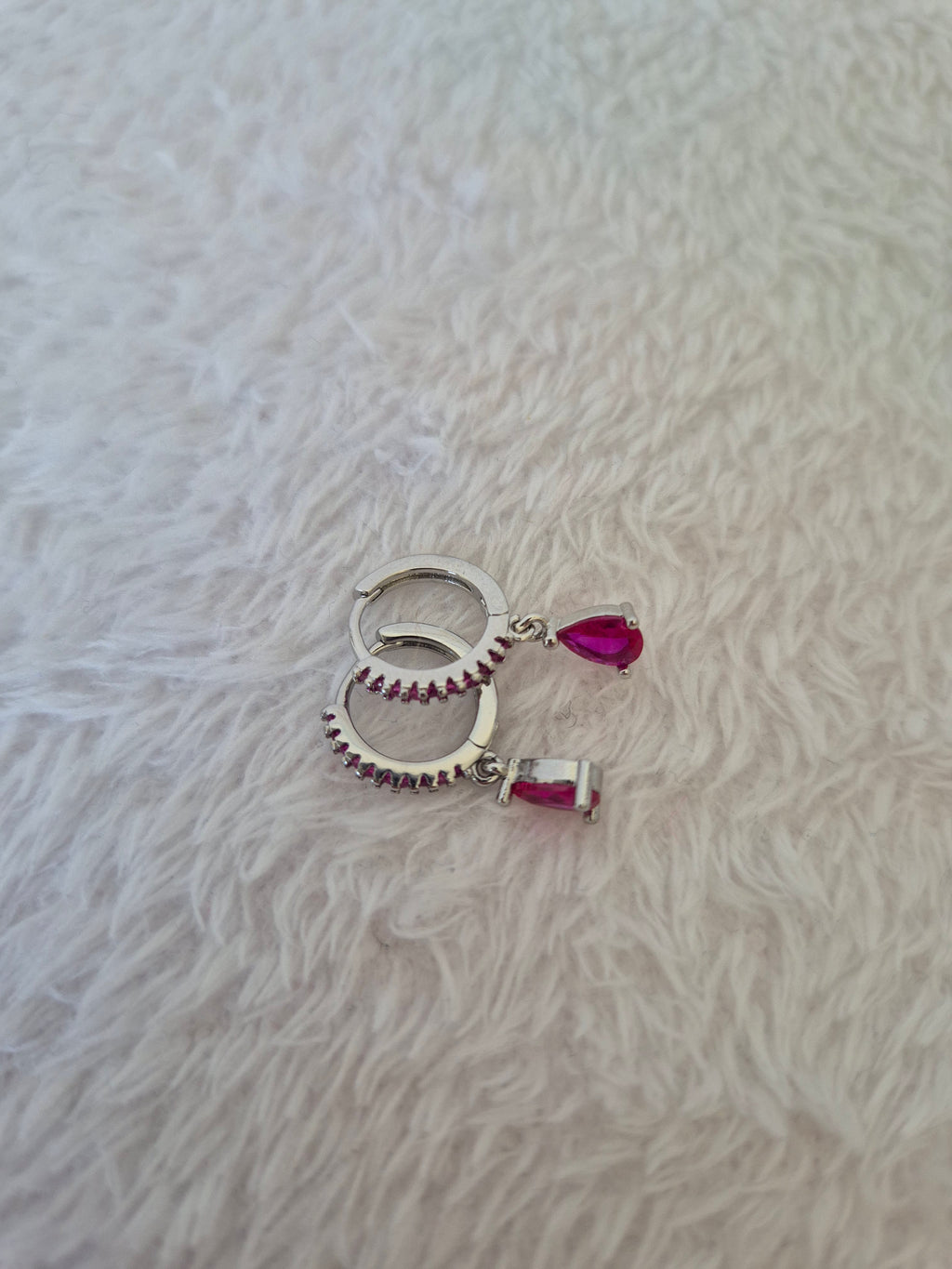 Boucles d'oreilles strass fuschia