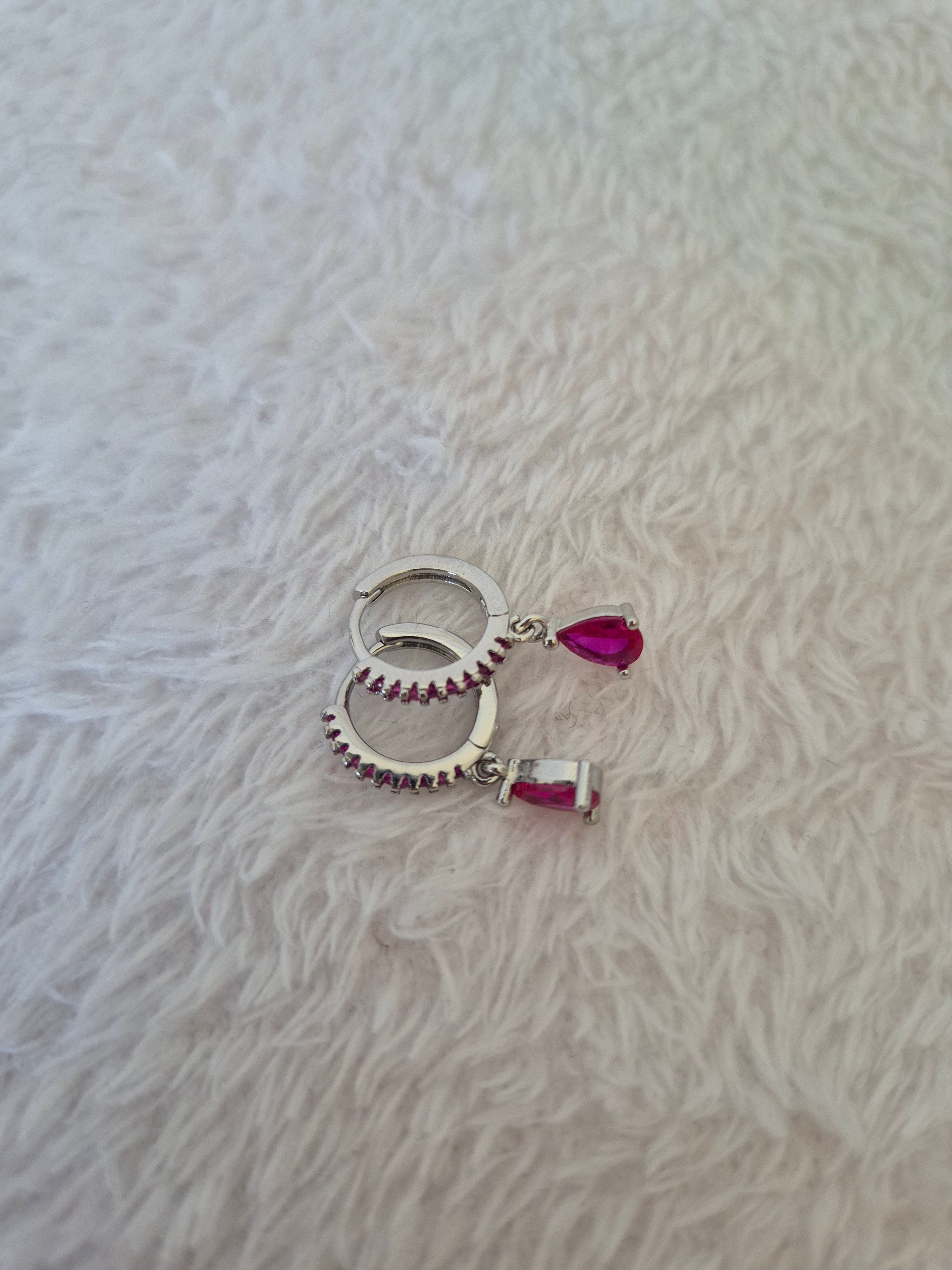 Boucles d'oreilles strass fuschia