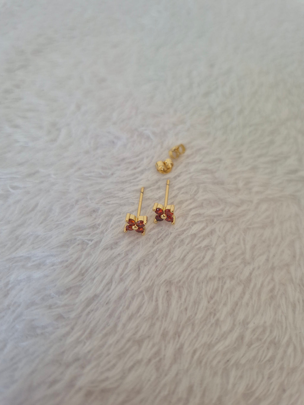 Boucles d'oreilles strass oranges