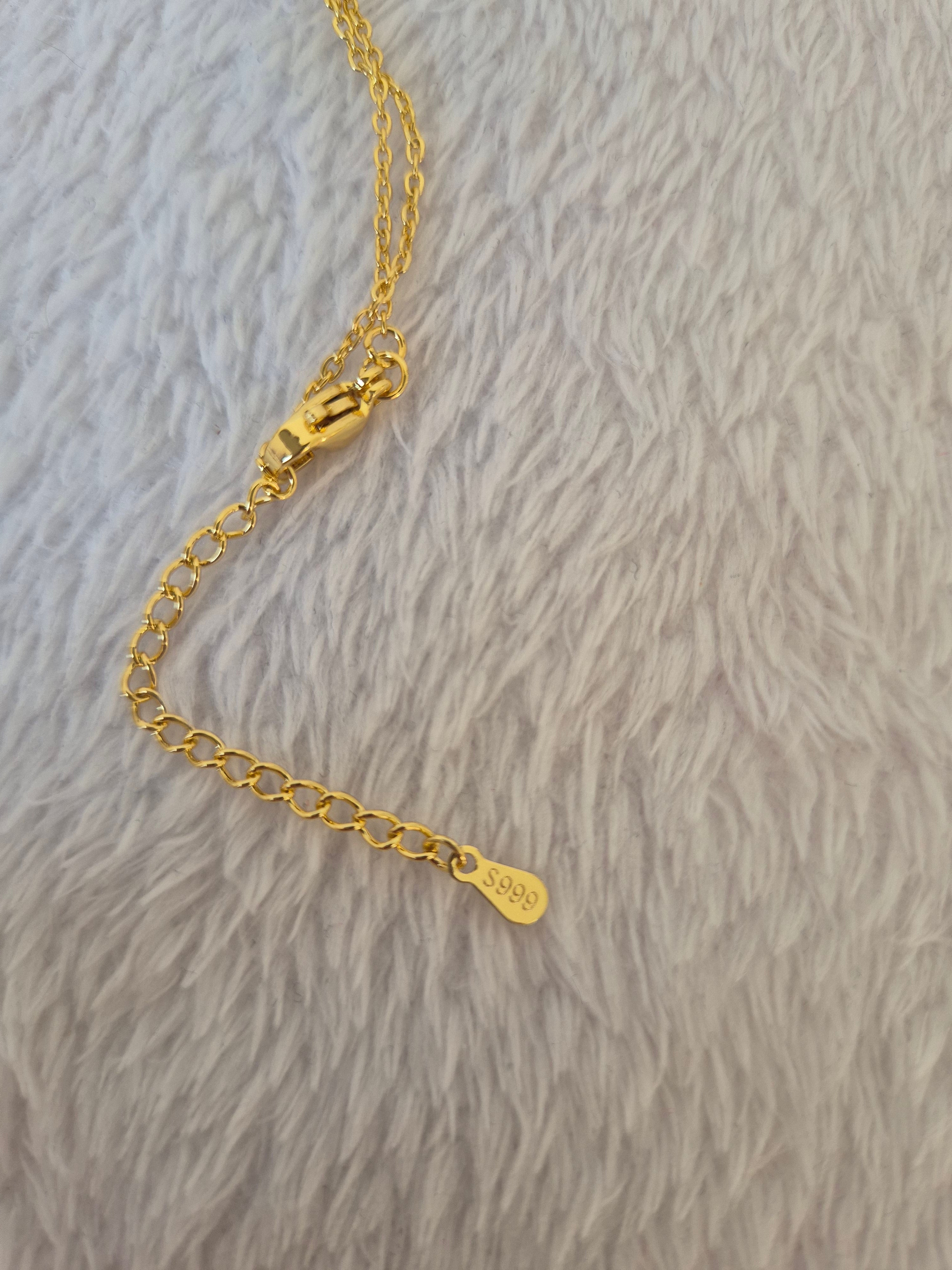 Collier en argent fin fleur et étoile