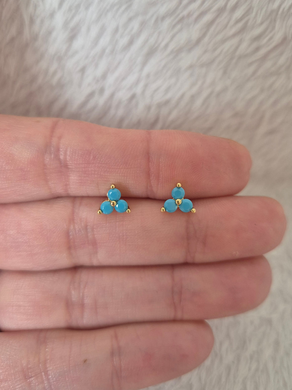Boucles d'oreilles strass bleus