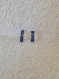 Mini créoles strass bleus marines