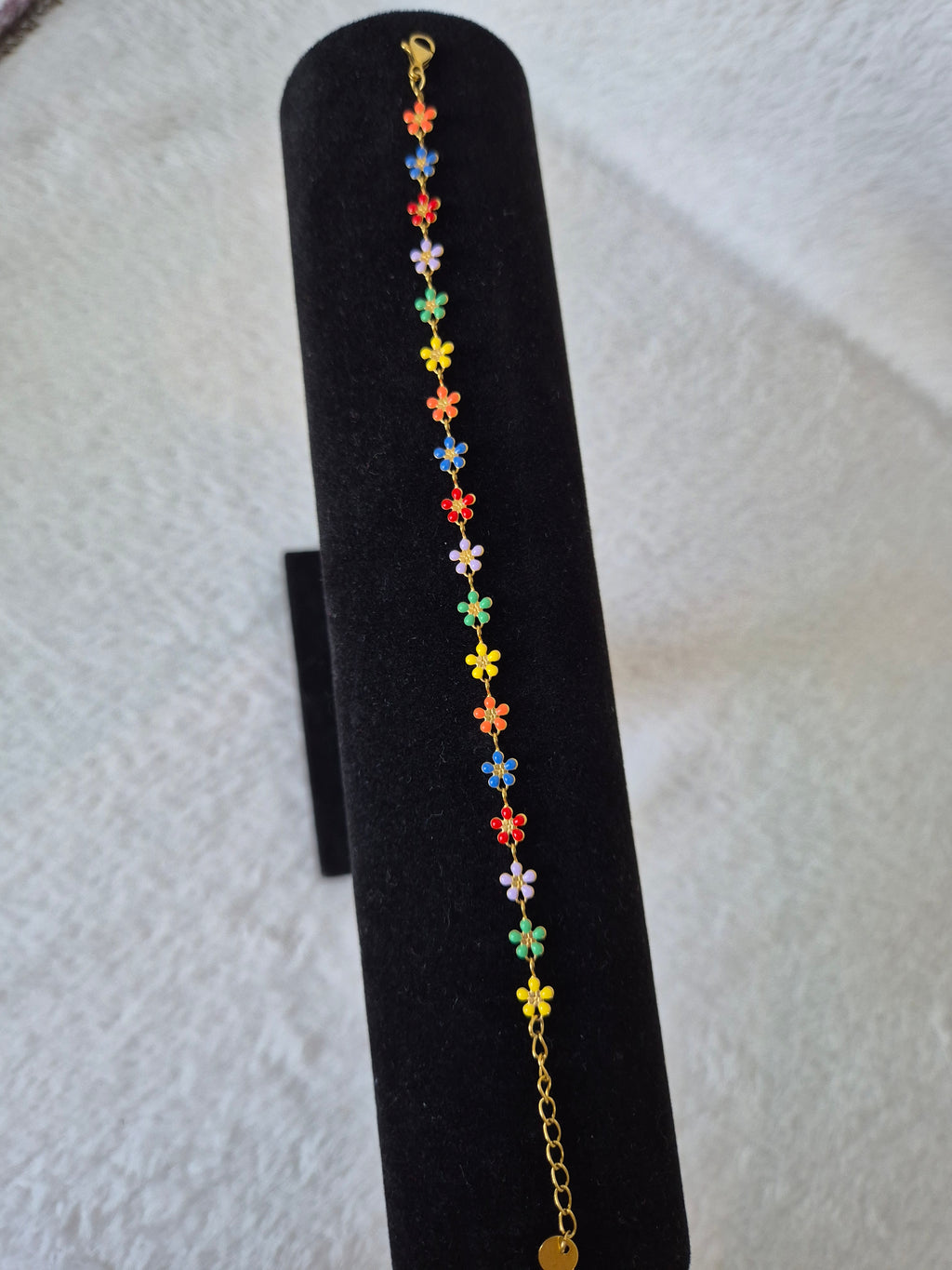 Bracelet fleurs multicolores