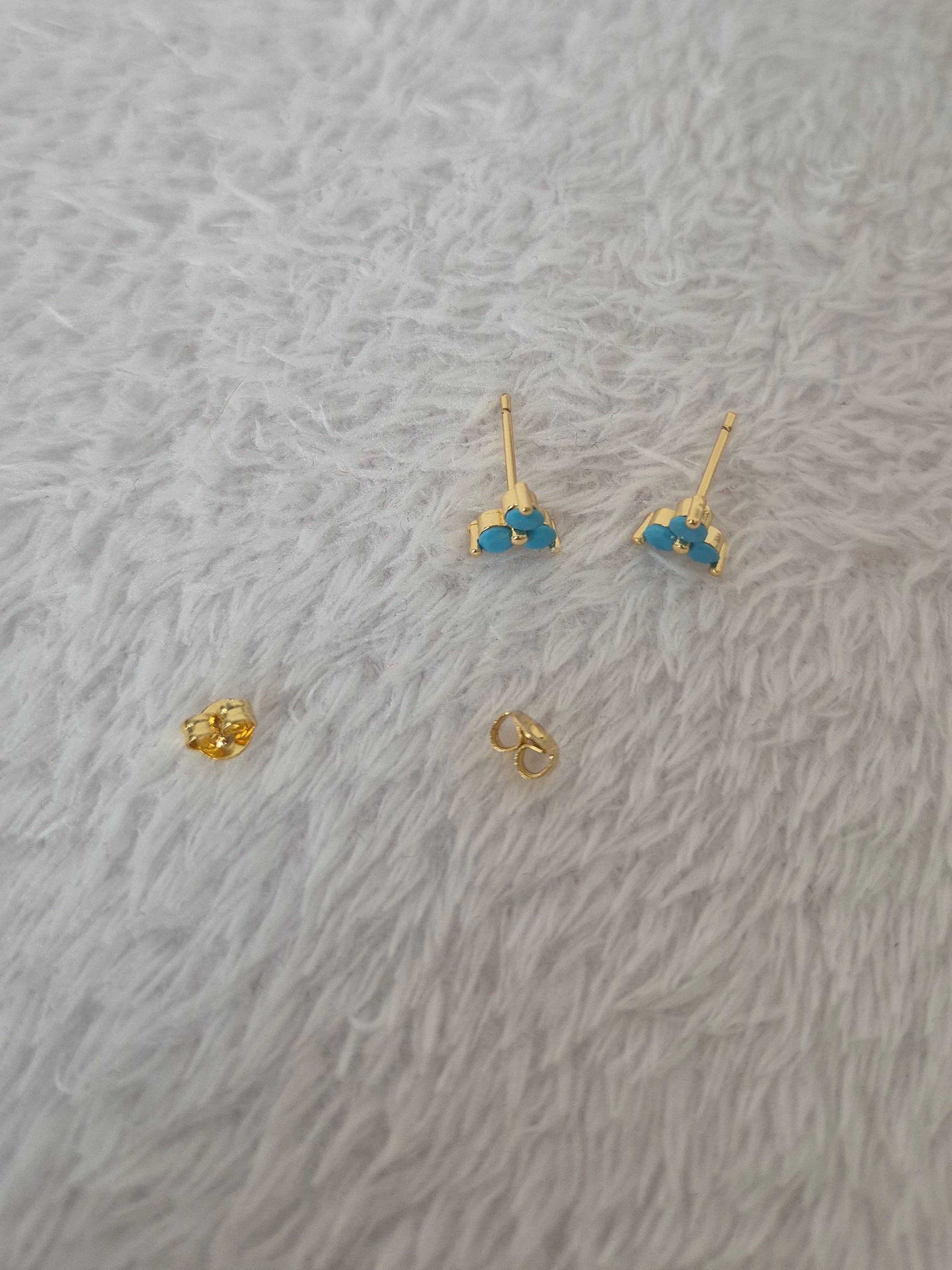 Boucles d'oreilles strass bleus