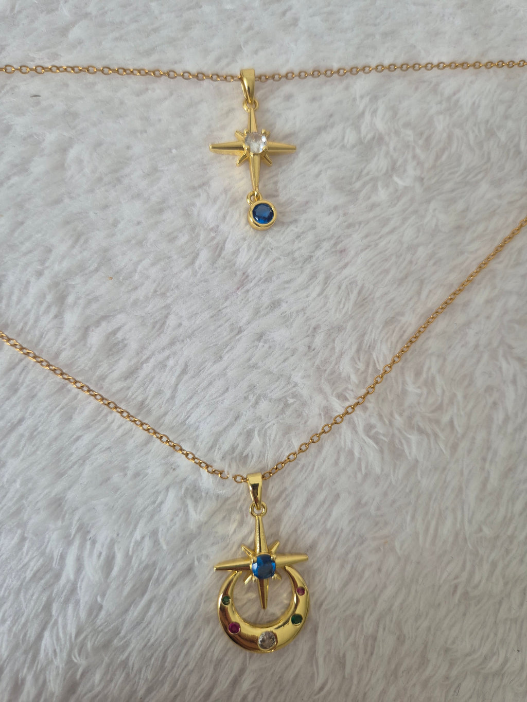 Collier lune étoiles