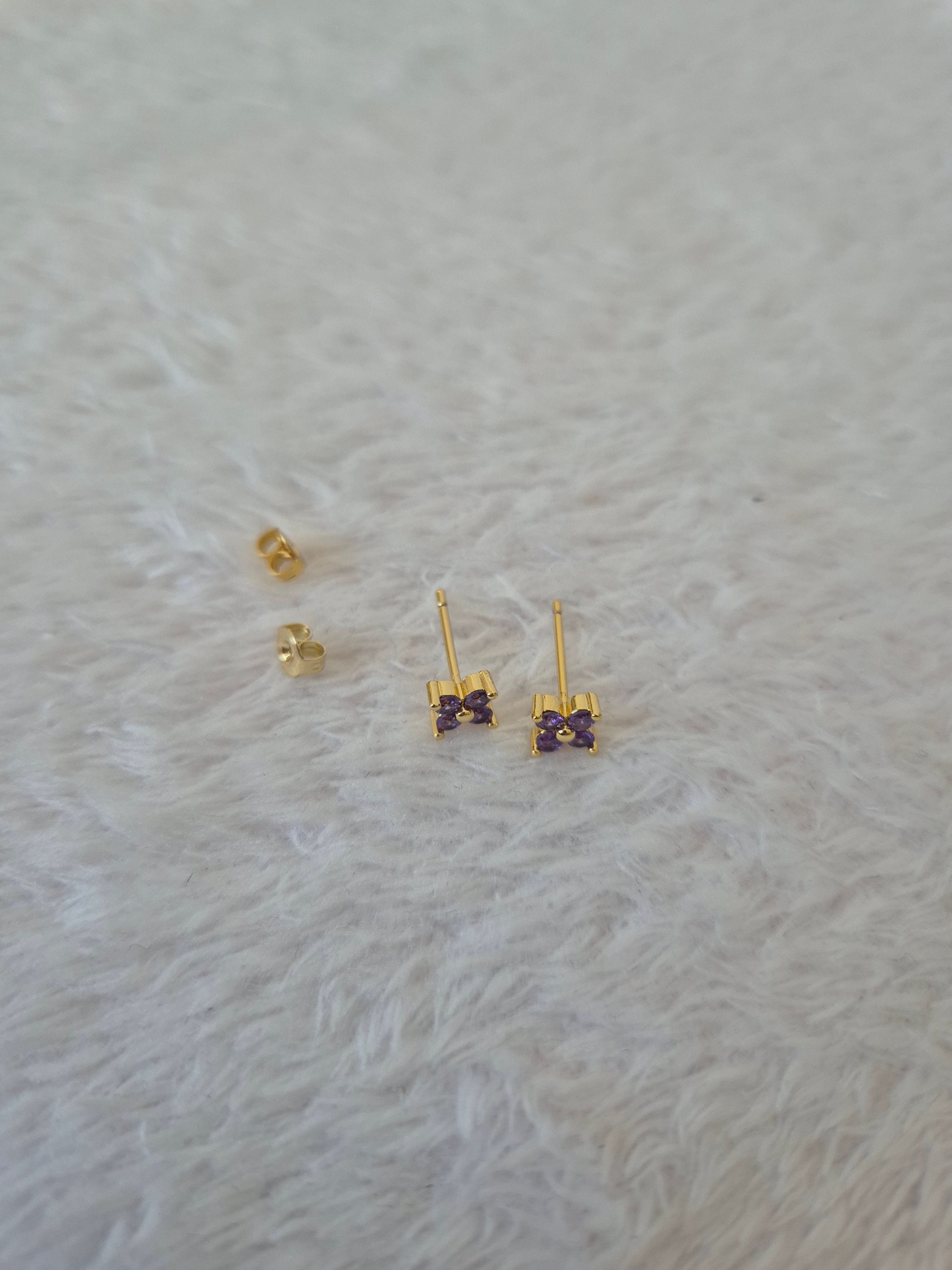 Boucles d'oreilles strass violets
