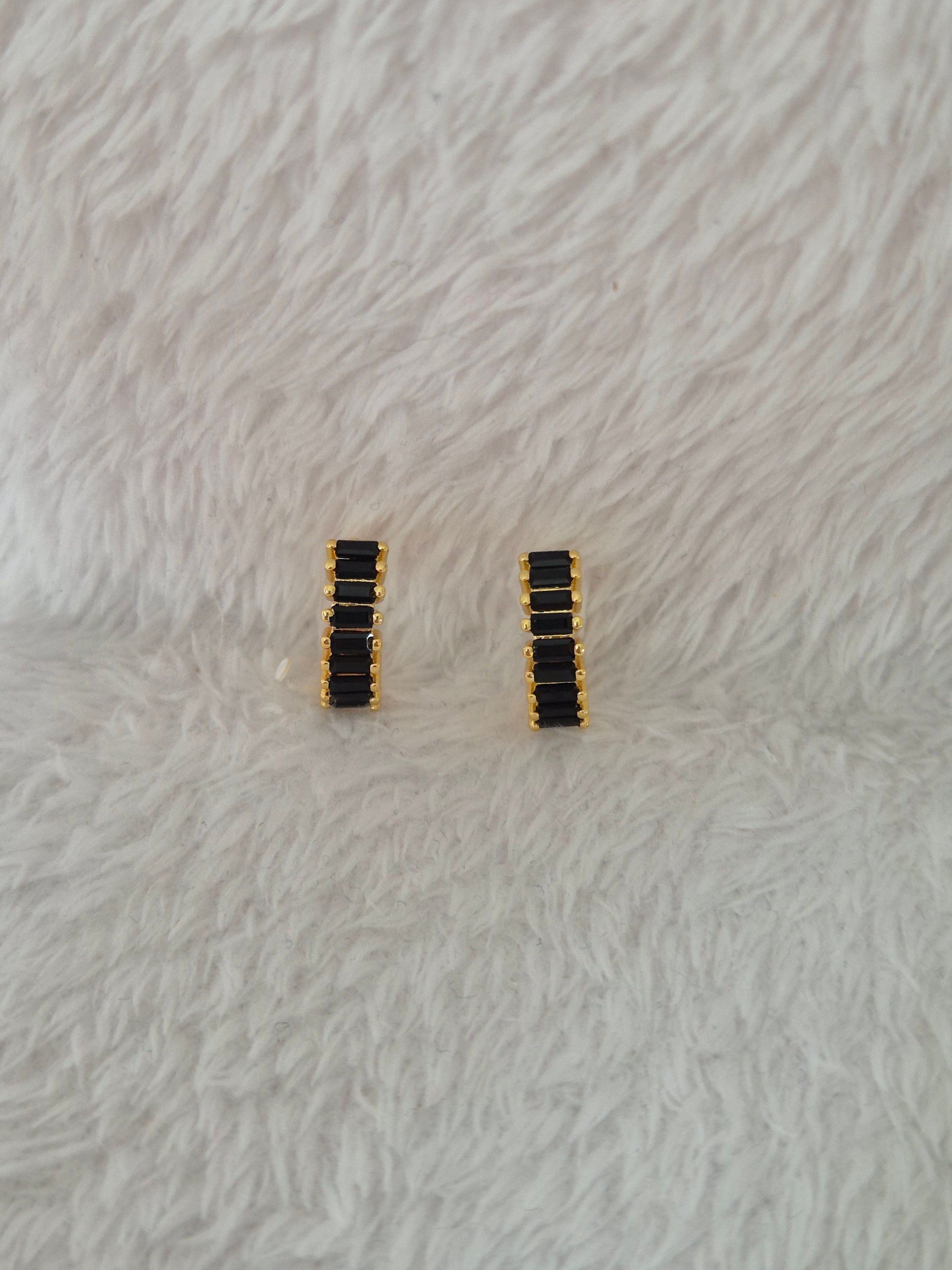 Mini créoles strass noirs