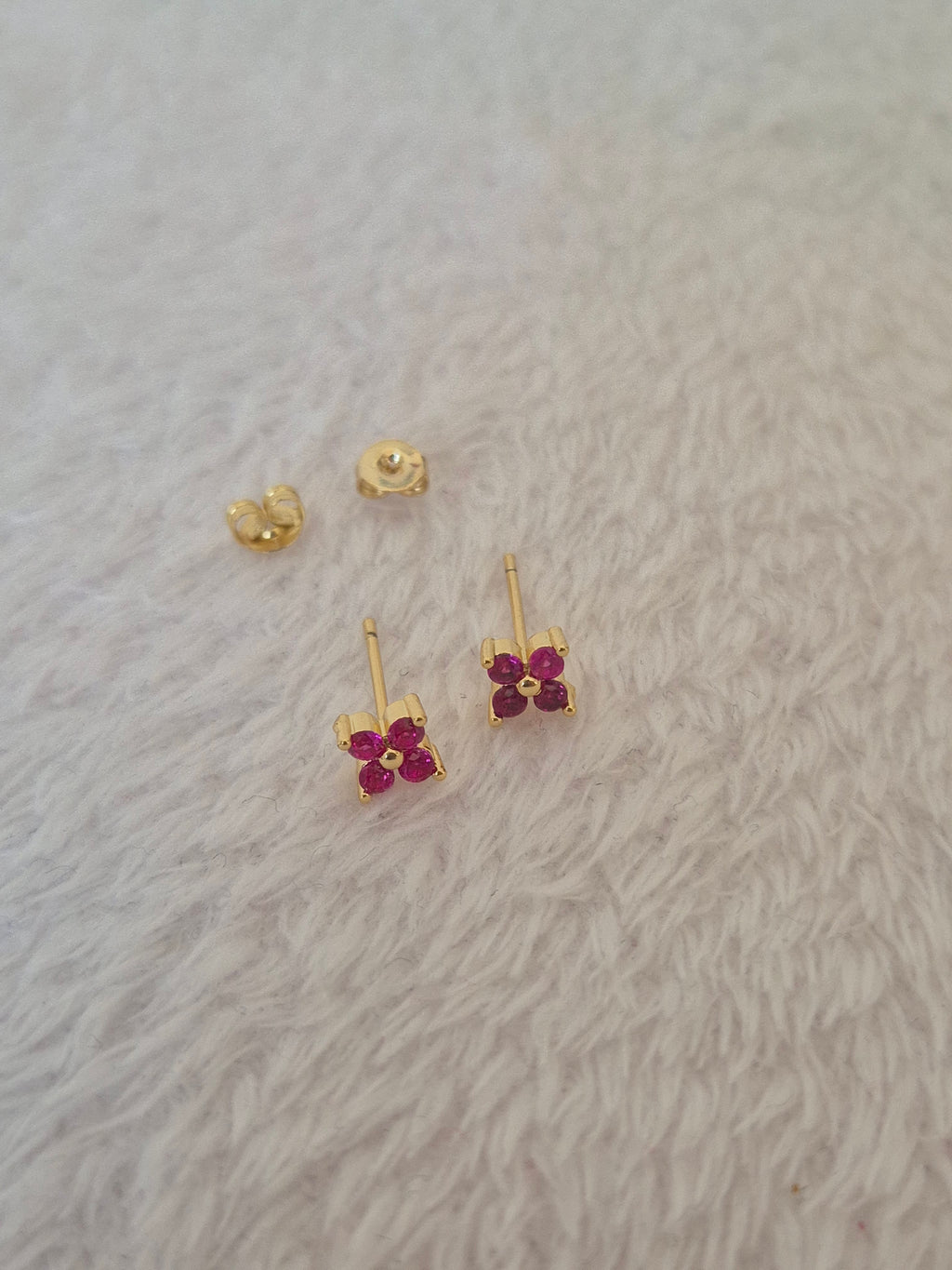 Boucles d'oreilles strass fuschia