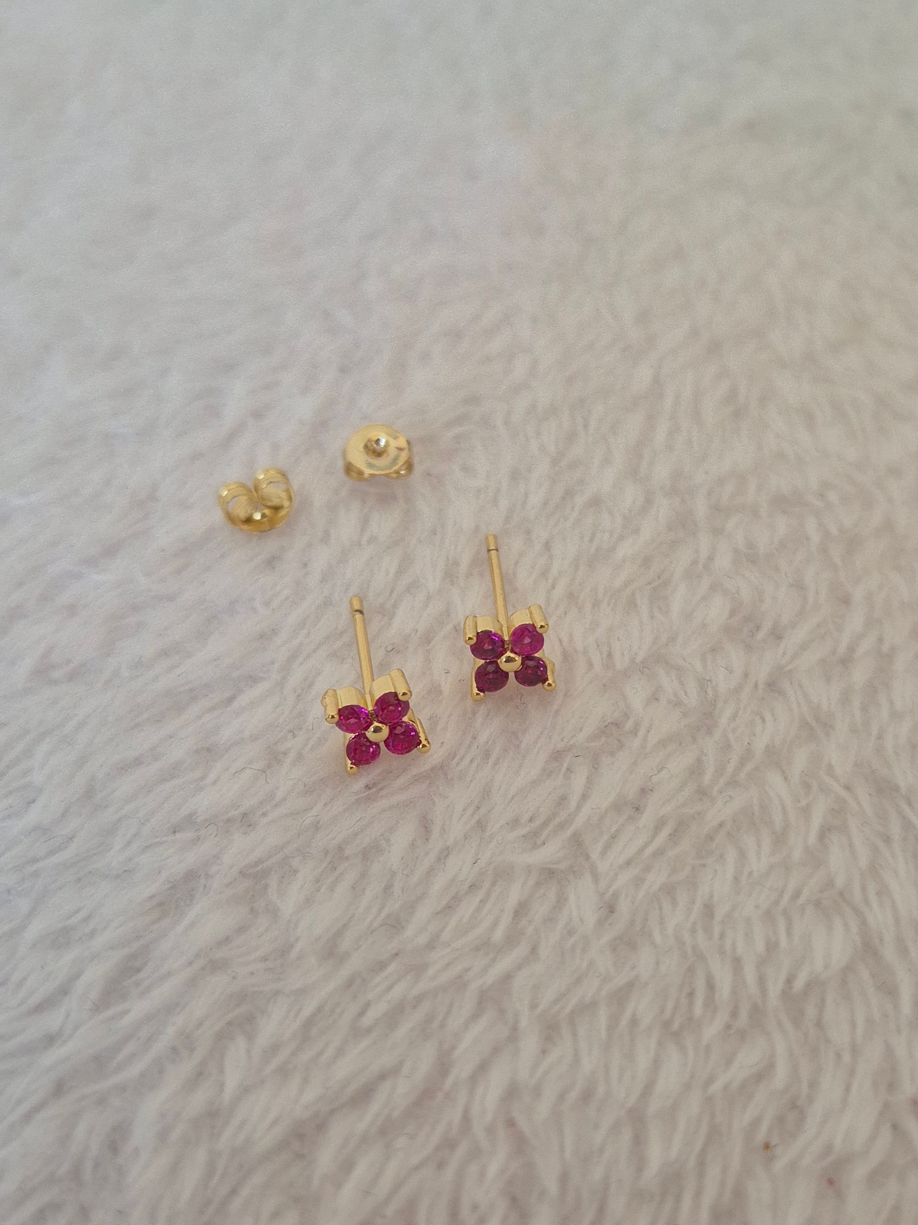 Boucles d'oreilles strass fuschia