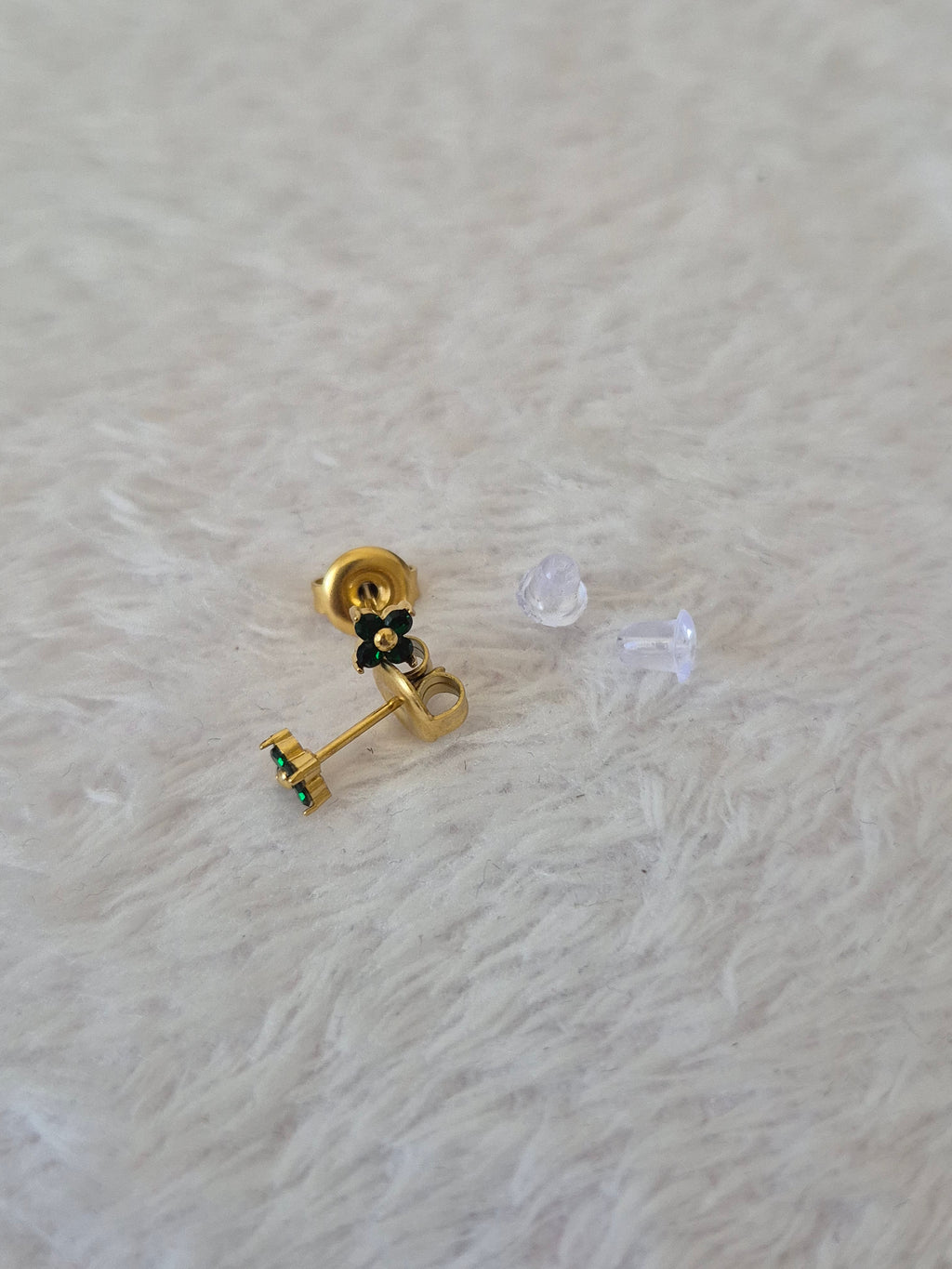 Boucles d'oreilles strass verts