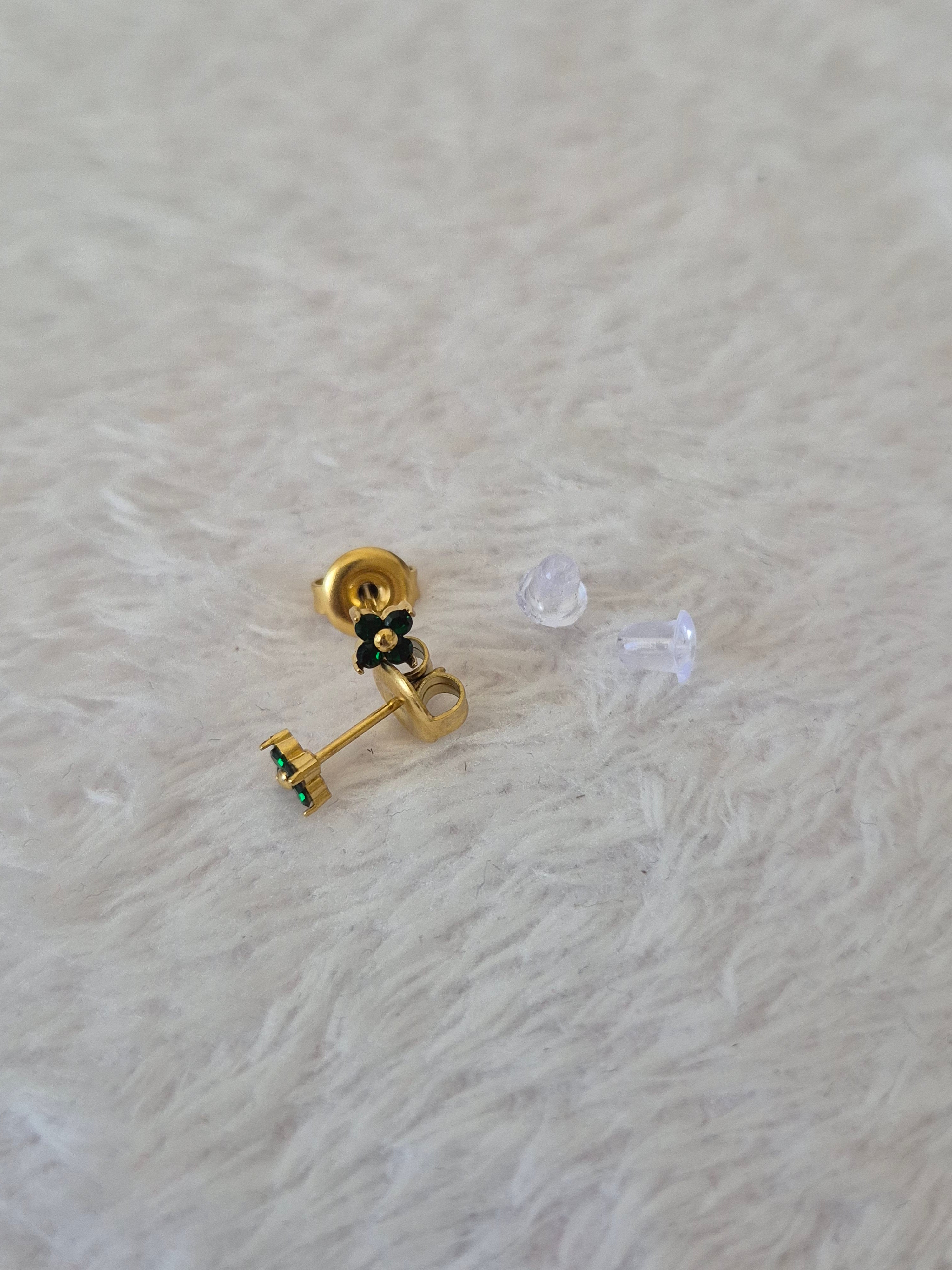 Boucles d'oreilles strass verts