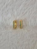 Mini créoles strass verts
