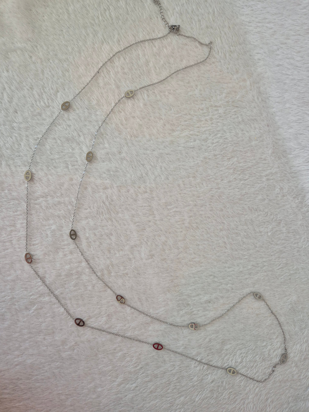 Collier long maille marine