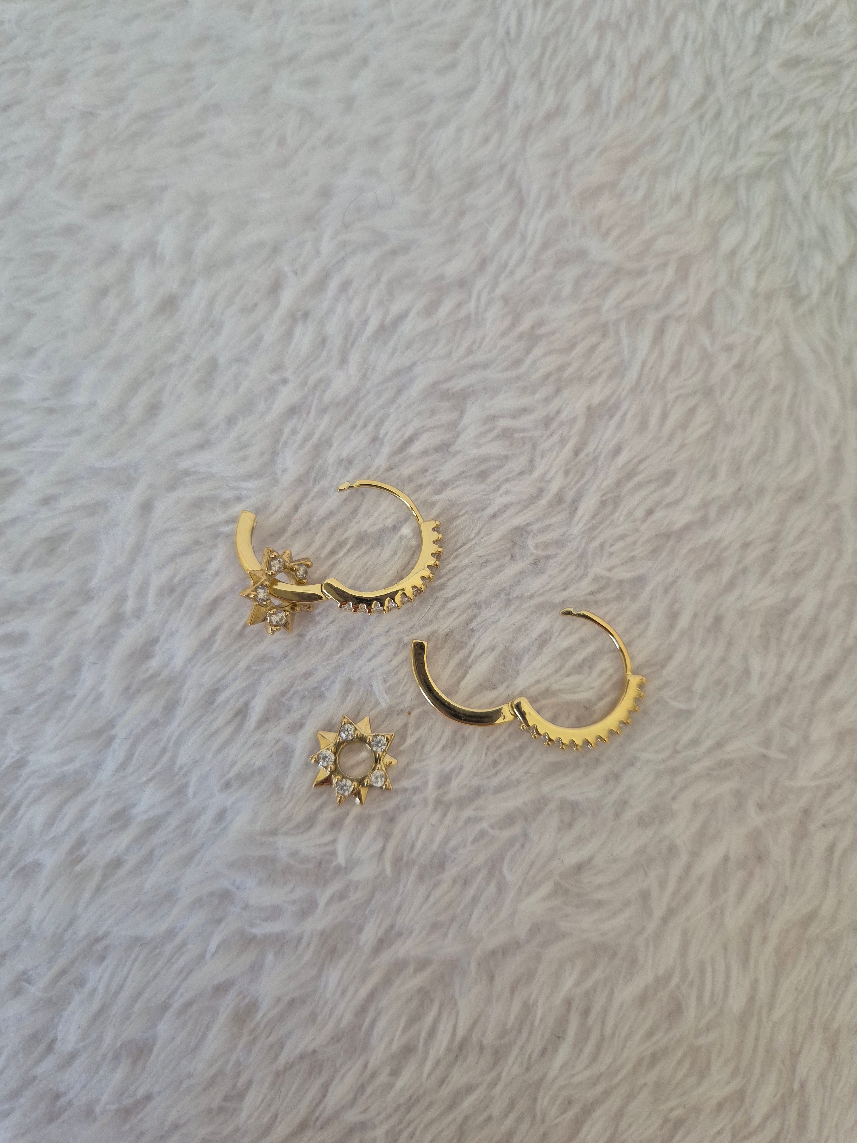 Boucles d'oreilles étoiles et strass