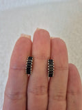 Boucles d'oreilles strass noirs