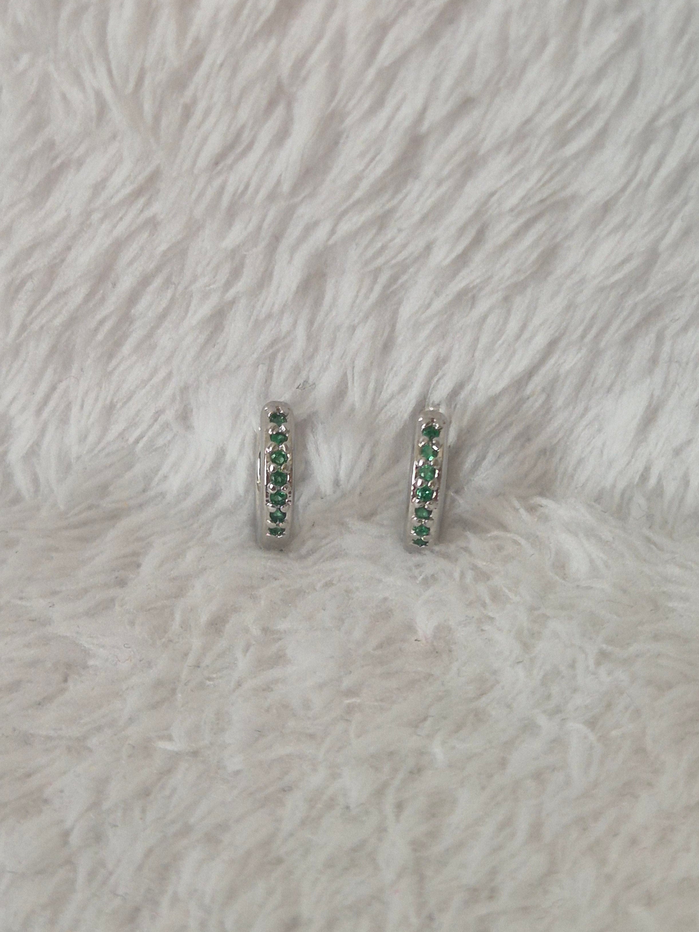 Boucles d'oreilles strass verts