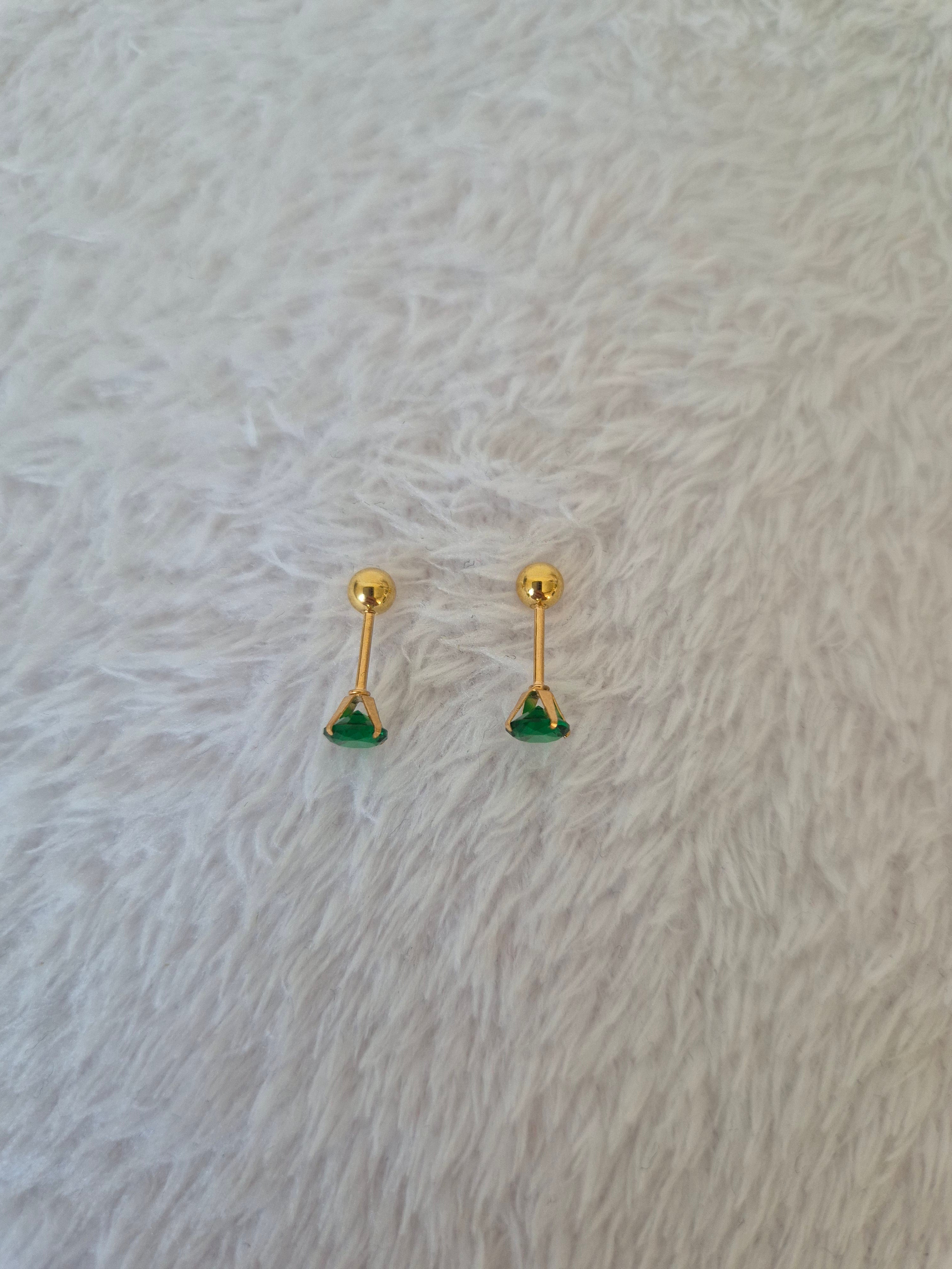 Boucles d'oreilles strass verts