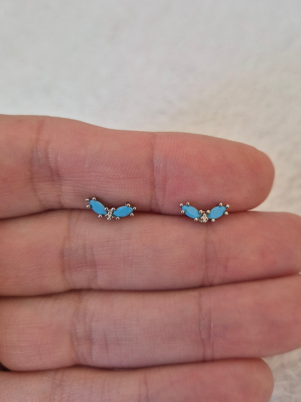 Boucles d'oreilles bleues