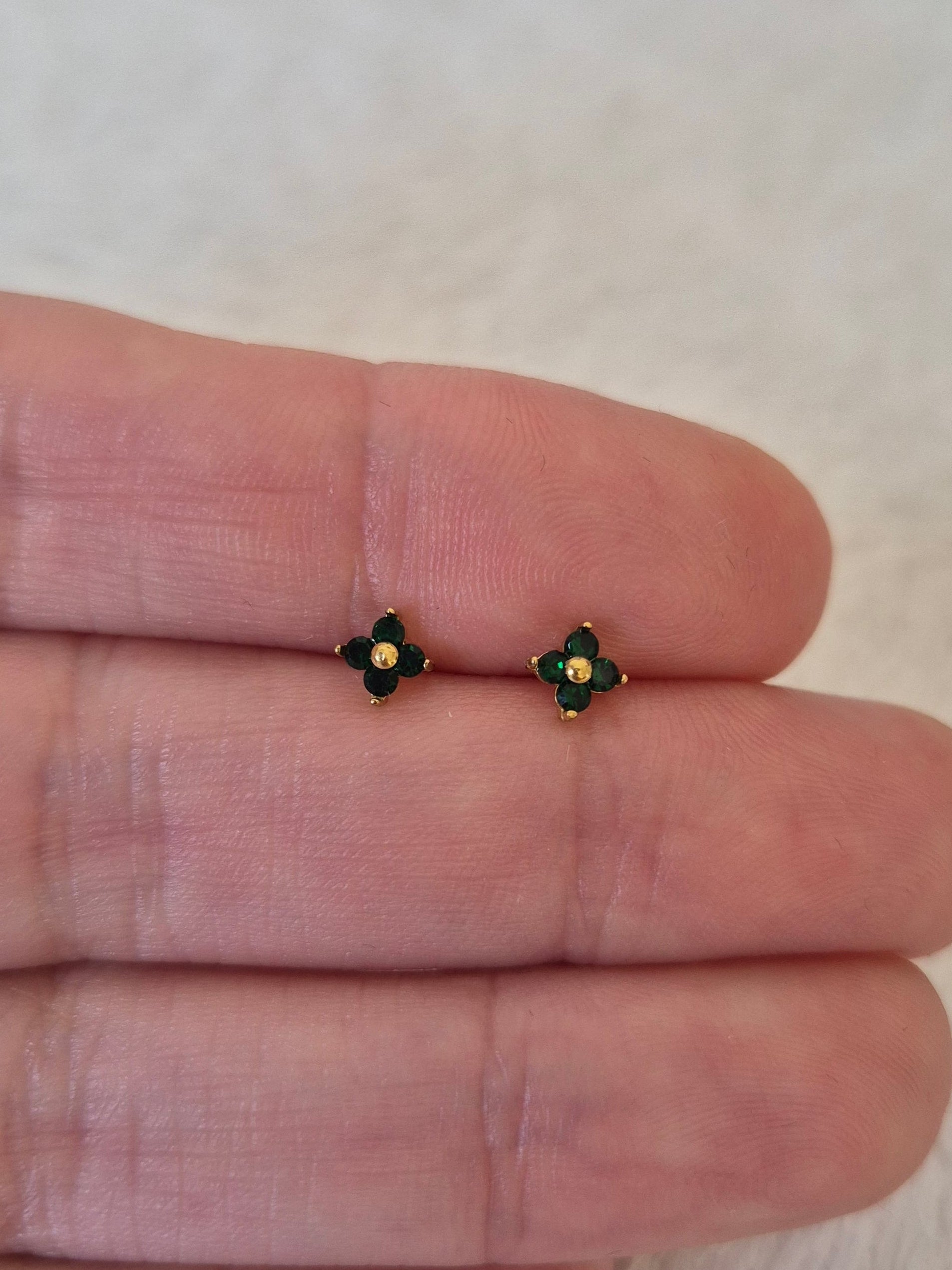Boucles d'oreilles strass verts