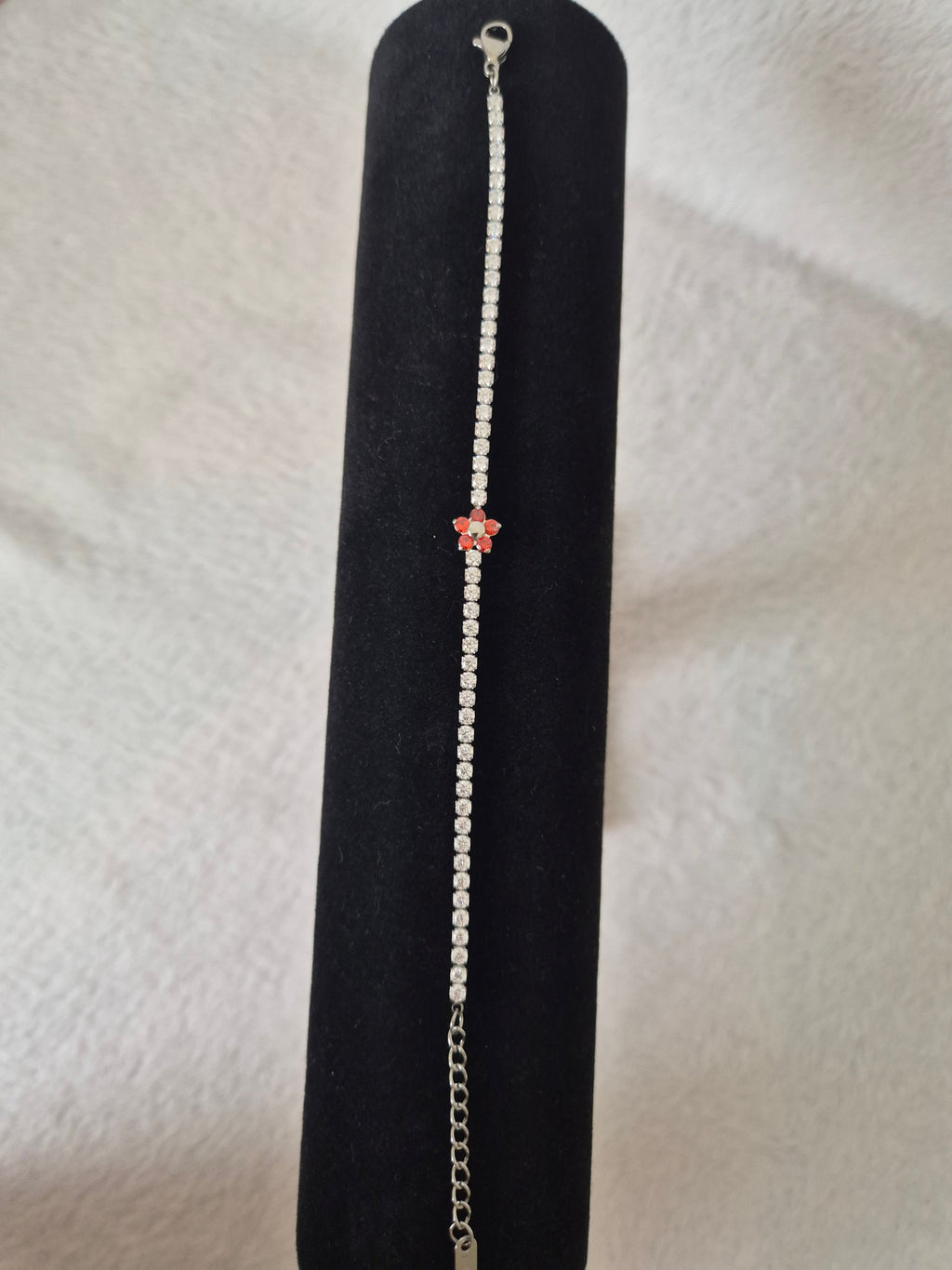 Bracelet fleur rouge