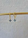 Boucles d'oreilles strass "bleu océan"