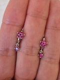 Boucles d'oreilles étoiles strass fuschia