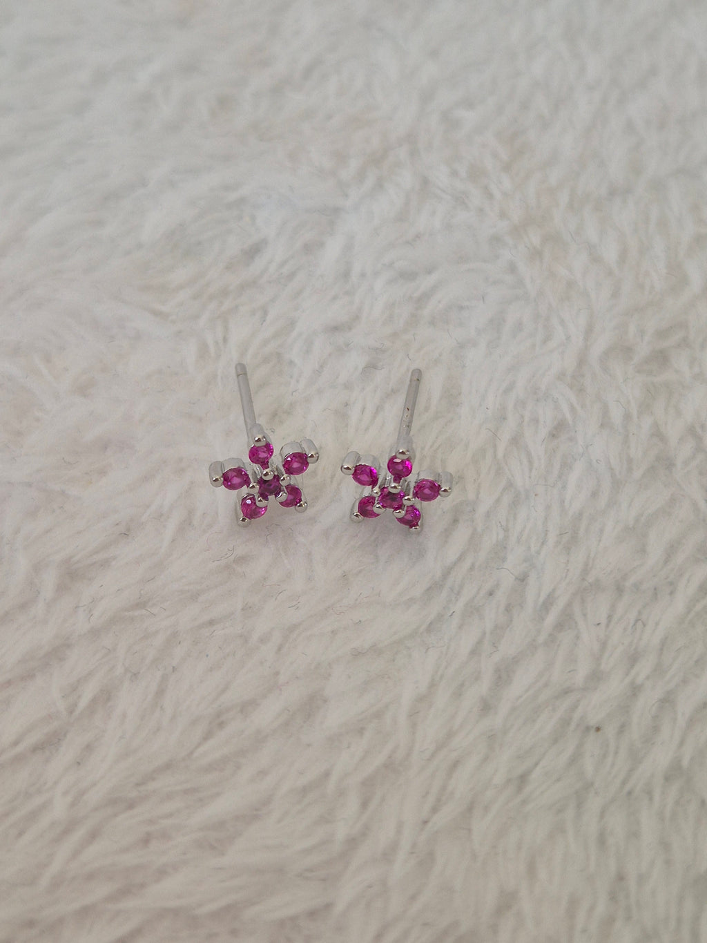 Boucles d'oreilles étoiles fuschia