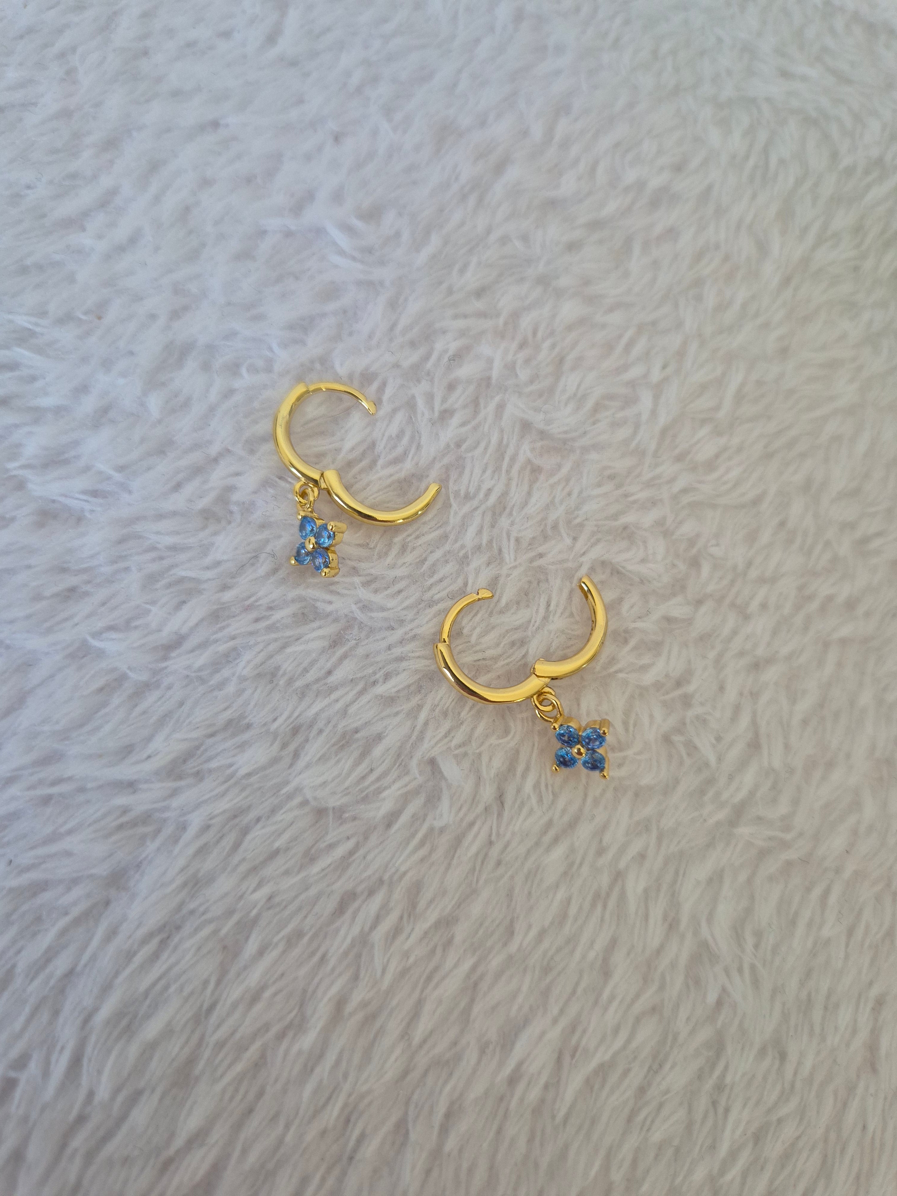 Boucles d'oreilles strass "bleu océan"