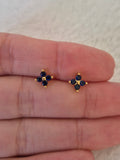 Boucles d'oreilles strass bleus marines