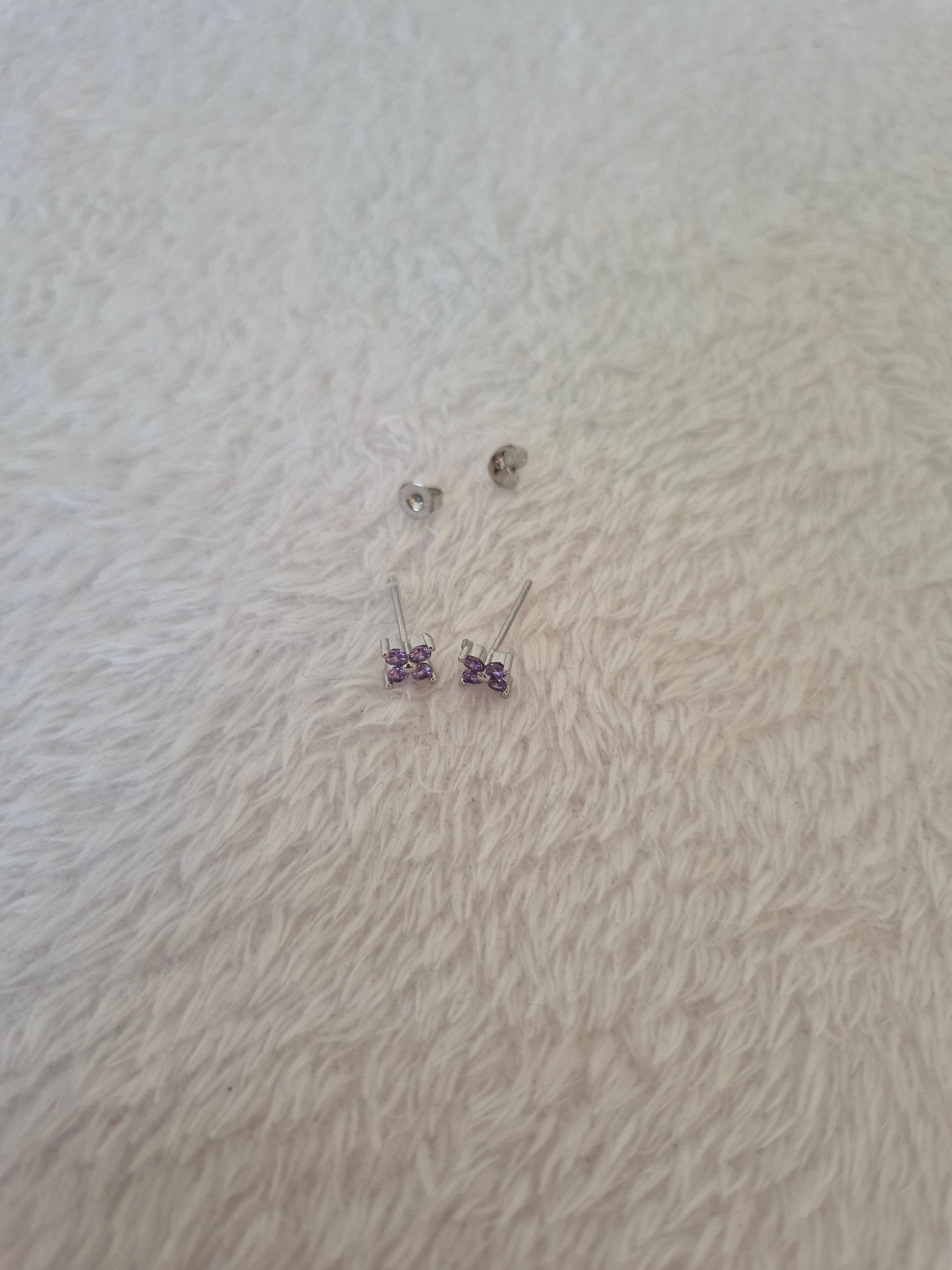 Boucles d'oreilles strass violets