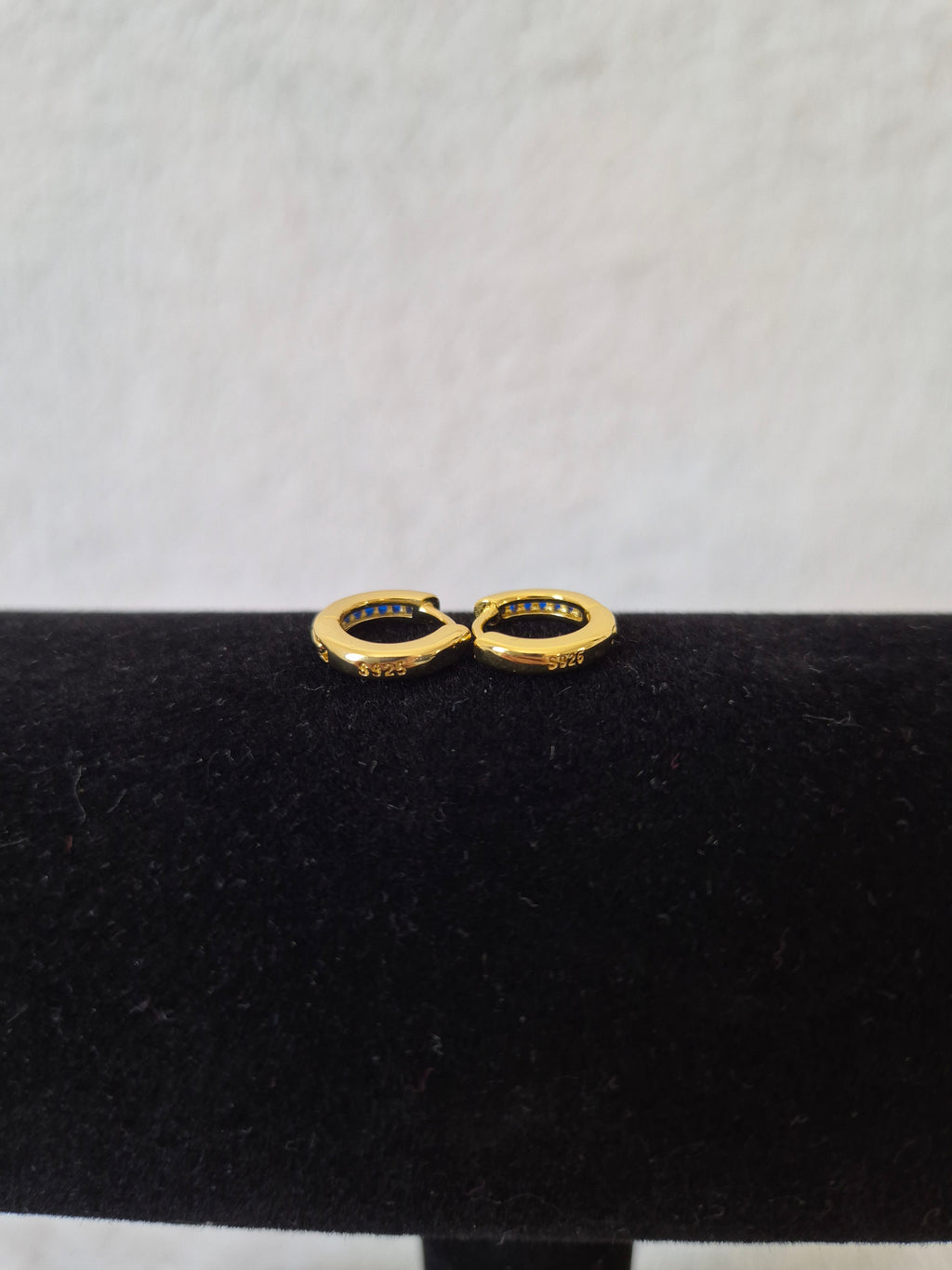 Mini créoles strass bleus marines